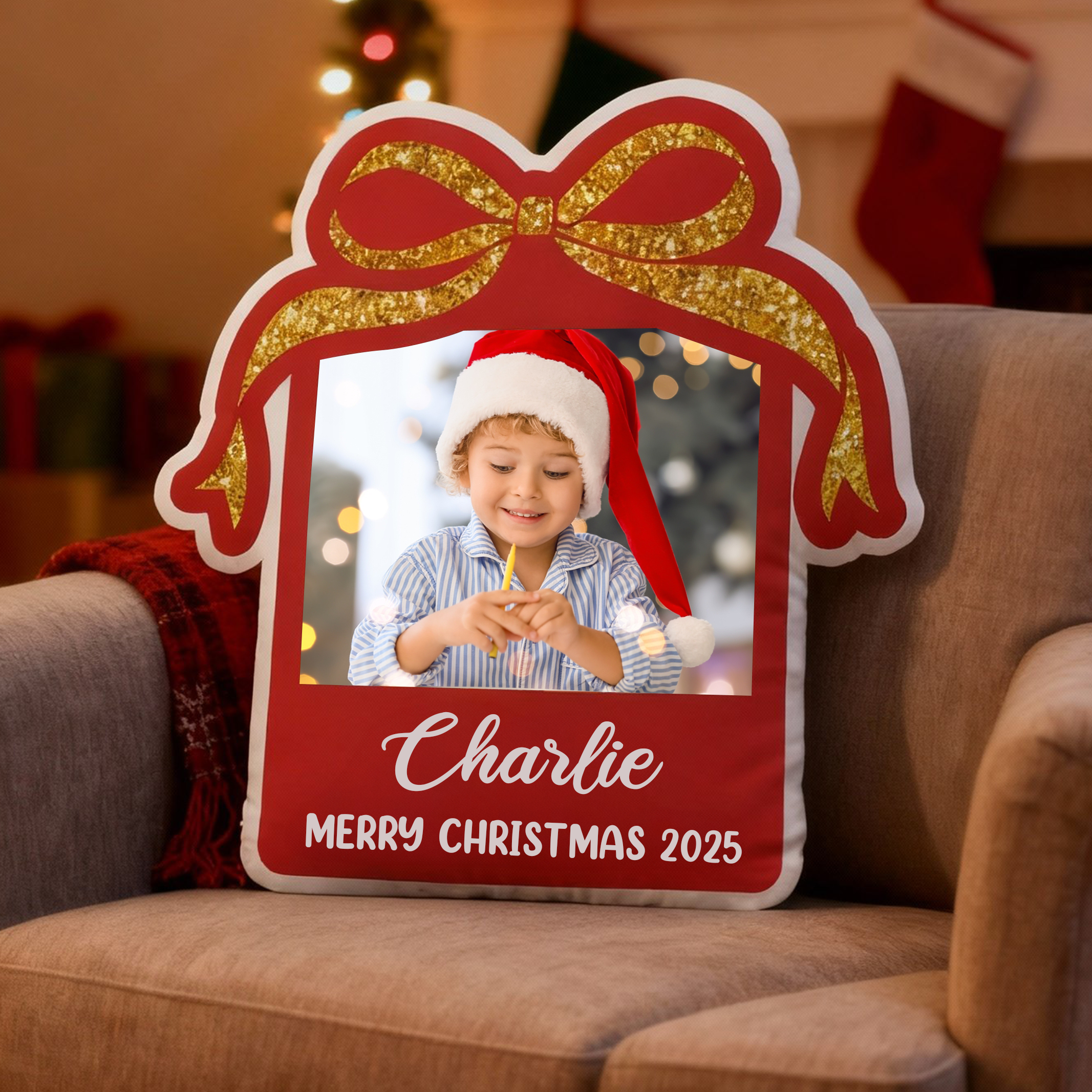 Custom Photo - Personalized Custom Shaped Pillow - Gift For Christmas