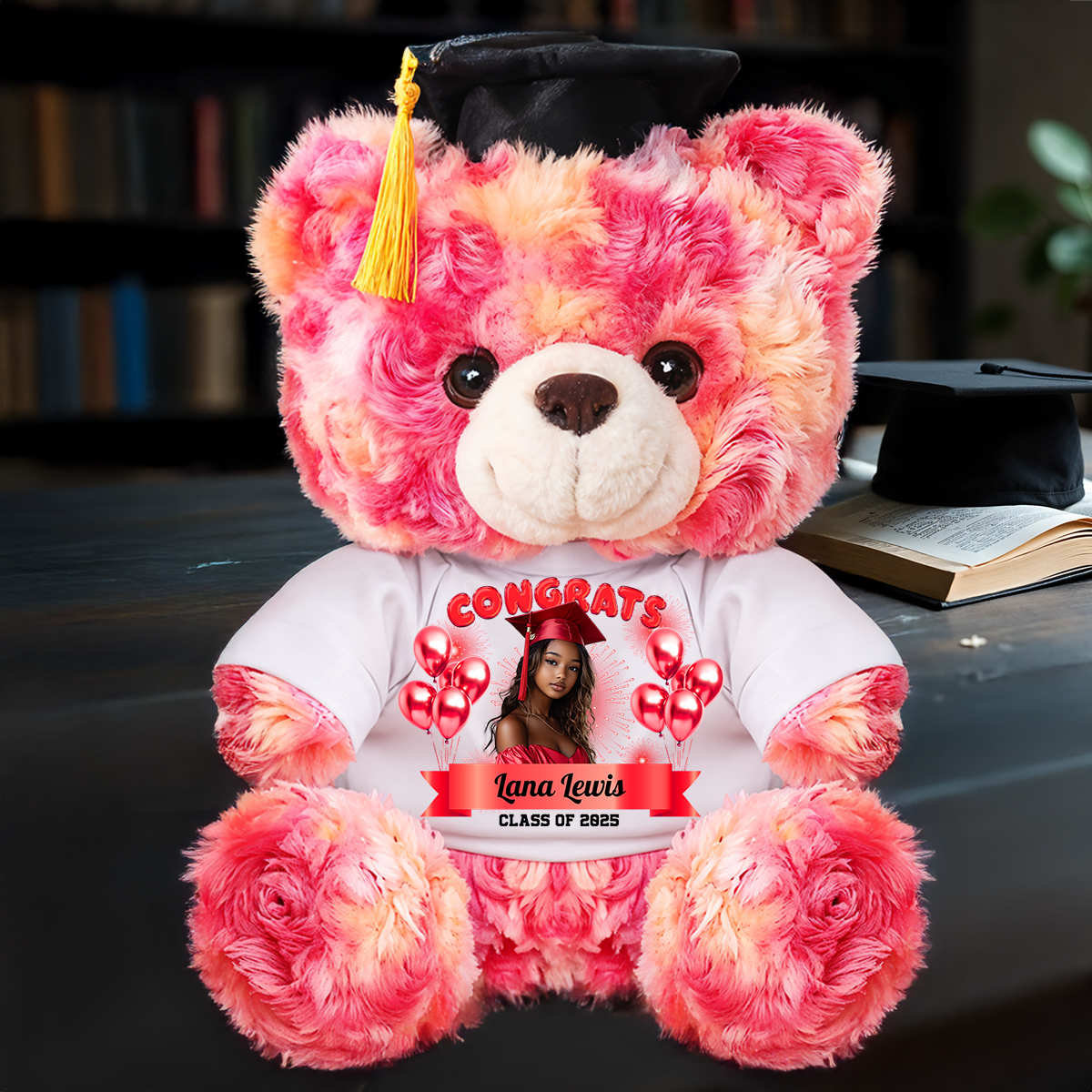Family Personalized Custom Graduation Teddy Bear Plush - Graduate Bear With Cap