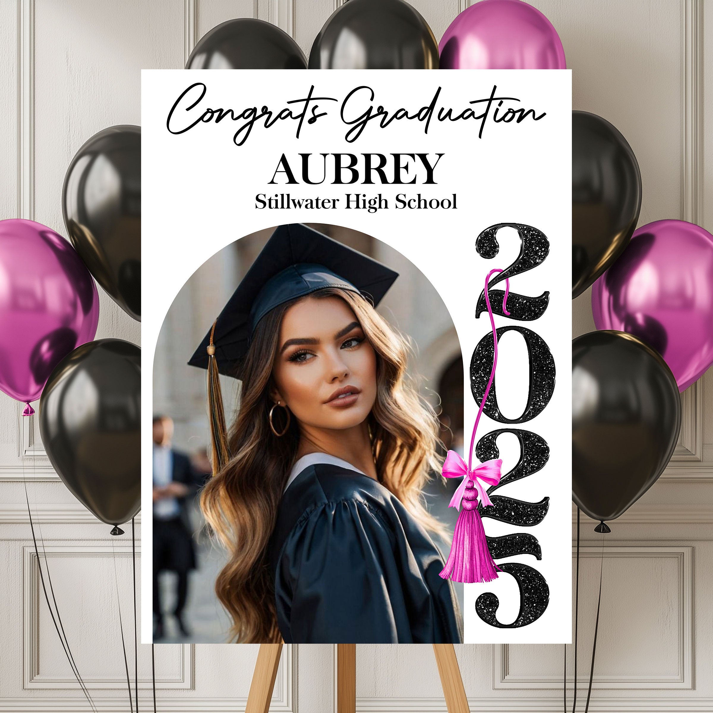 Congrats Graduation 2025 Welcome Sign Personalized Photo Welcome Sign, Graduation Decor