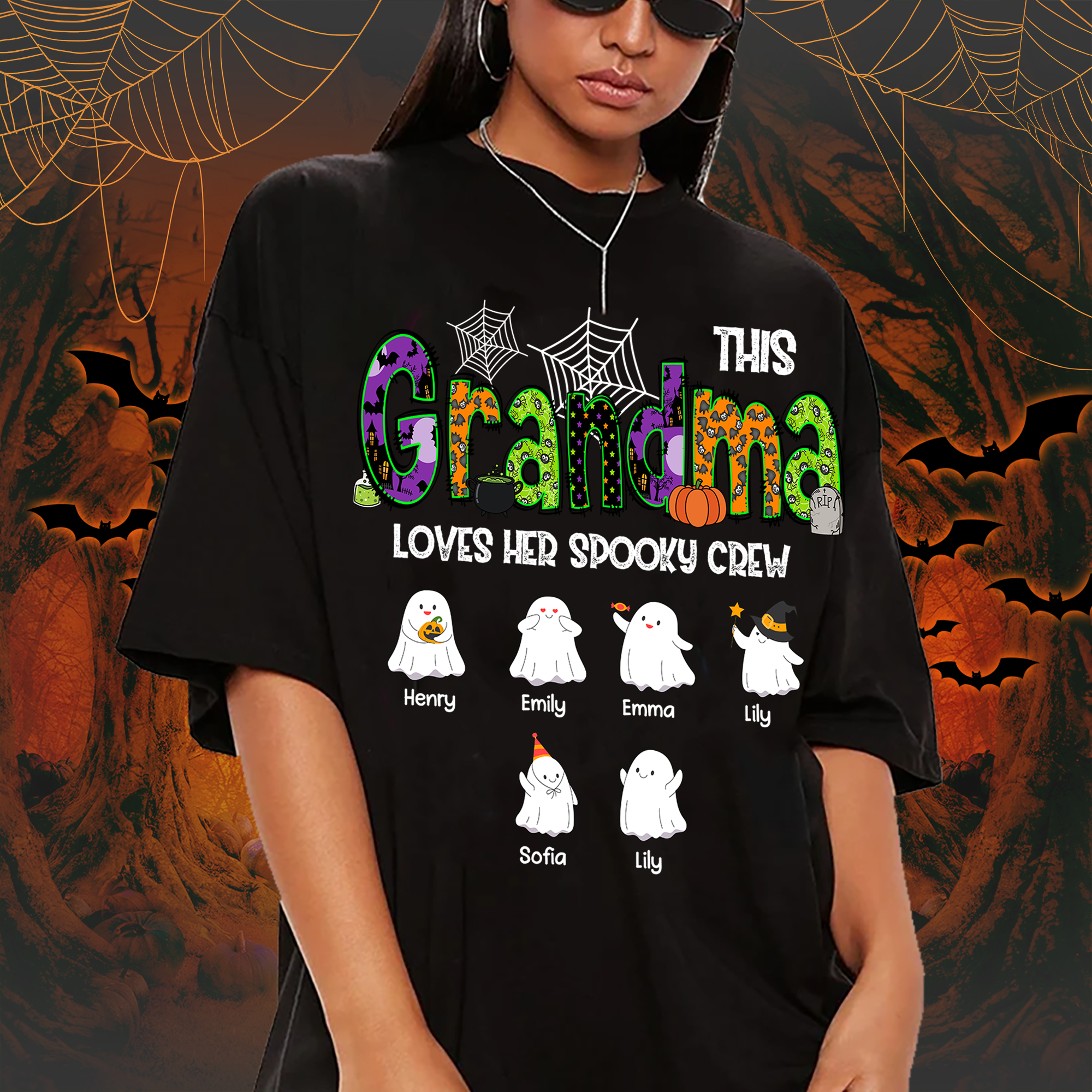 Spooky Crew- Custom Name Shirt - Personalized Shirt Custom T-shirt - Halloween Shirt for Mom