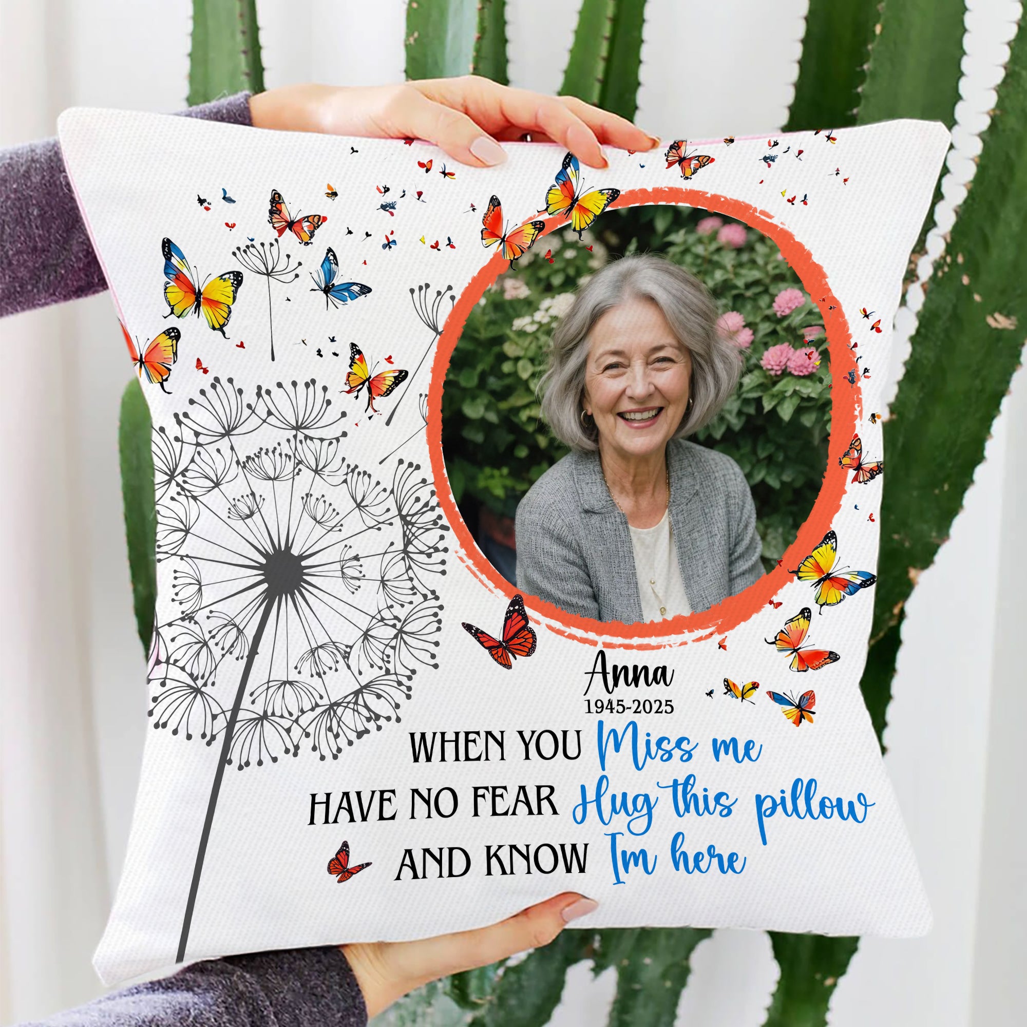 Custom Photo & Name - When You Miss Me - Memorial Personalized Custom Pillow