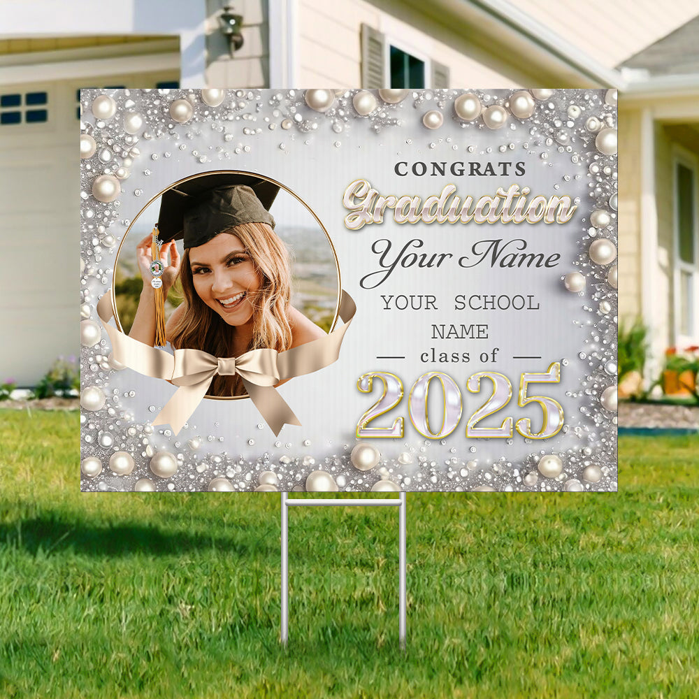 Congrats Graduation - Class of 2025 Lawn Sign | Personalized Outdoor Yard Sign | Best 2025 Grad Gift