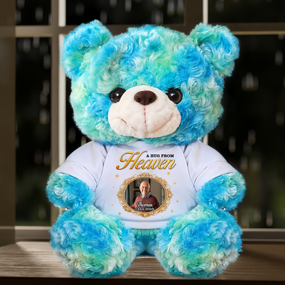 Memorial Teddy Bear - A Cuddle From Heaven - Custom Name and Photo Teddy Bear