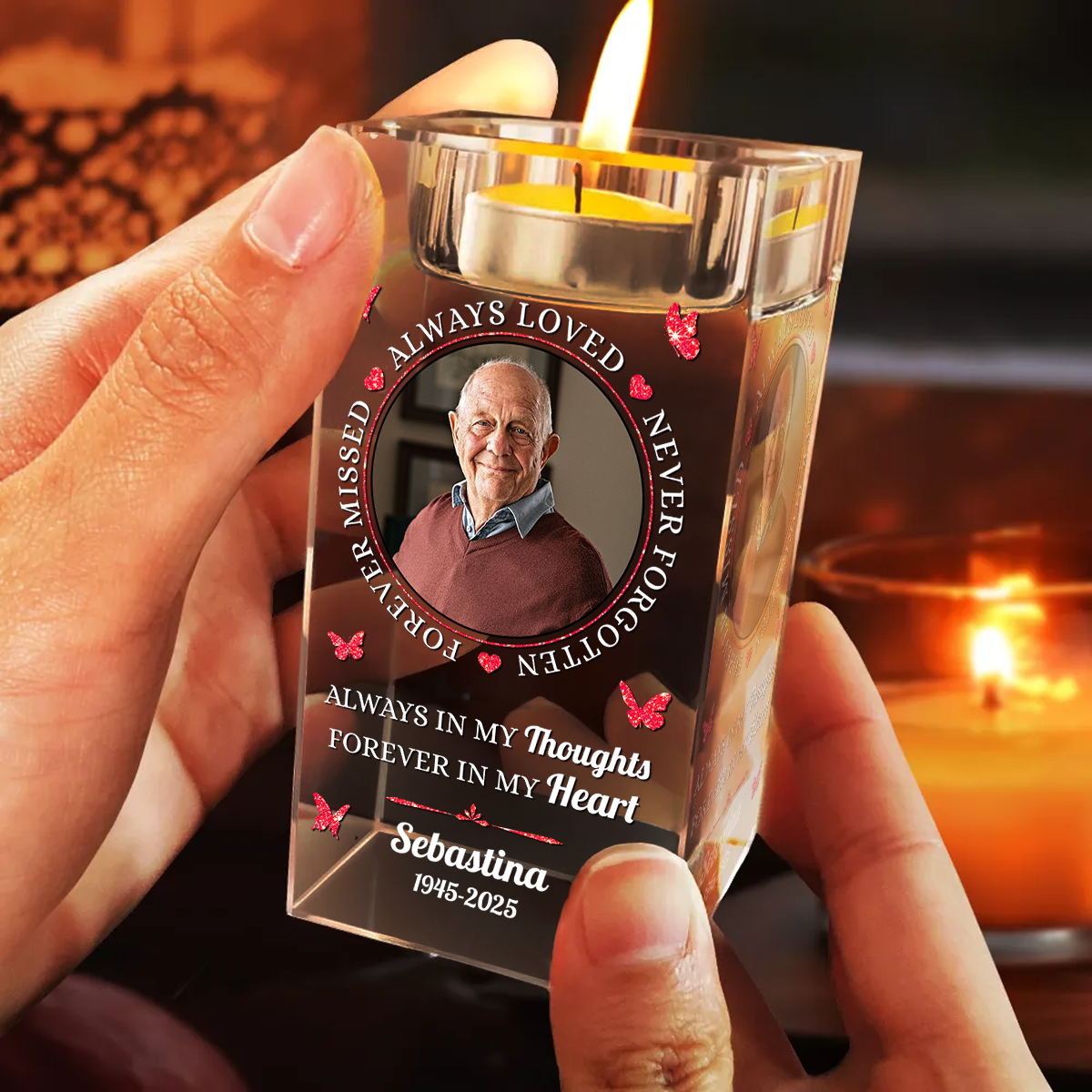 Your Light Will Always Shine - Personalized Crystal Candle Holder