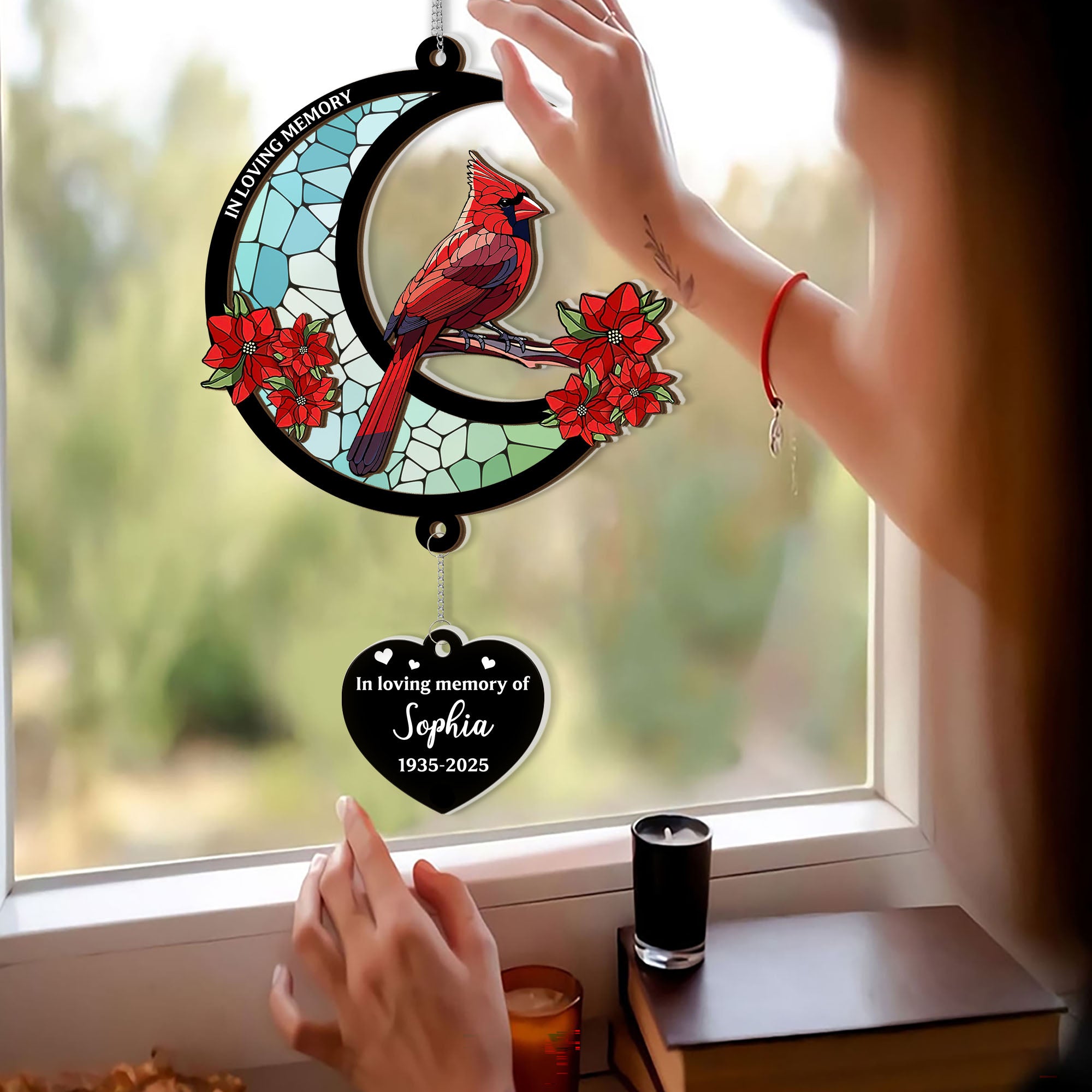 Always With You - 2 Layered Suncatcher with Charm