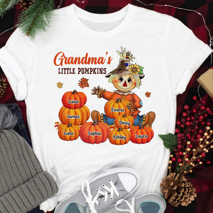 Personalized Gift For Grandma Little Pumpkin - Custom Name Shirt