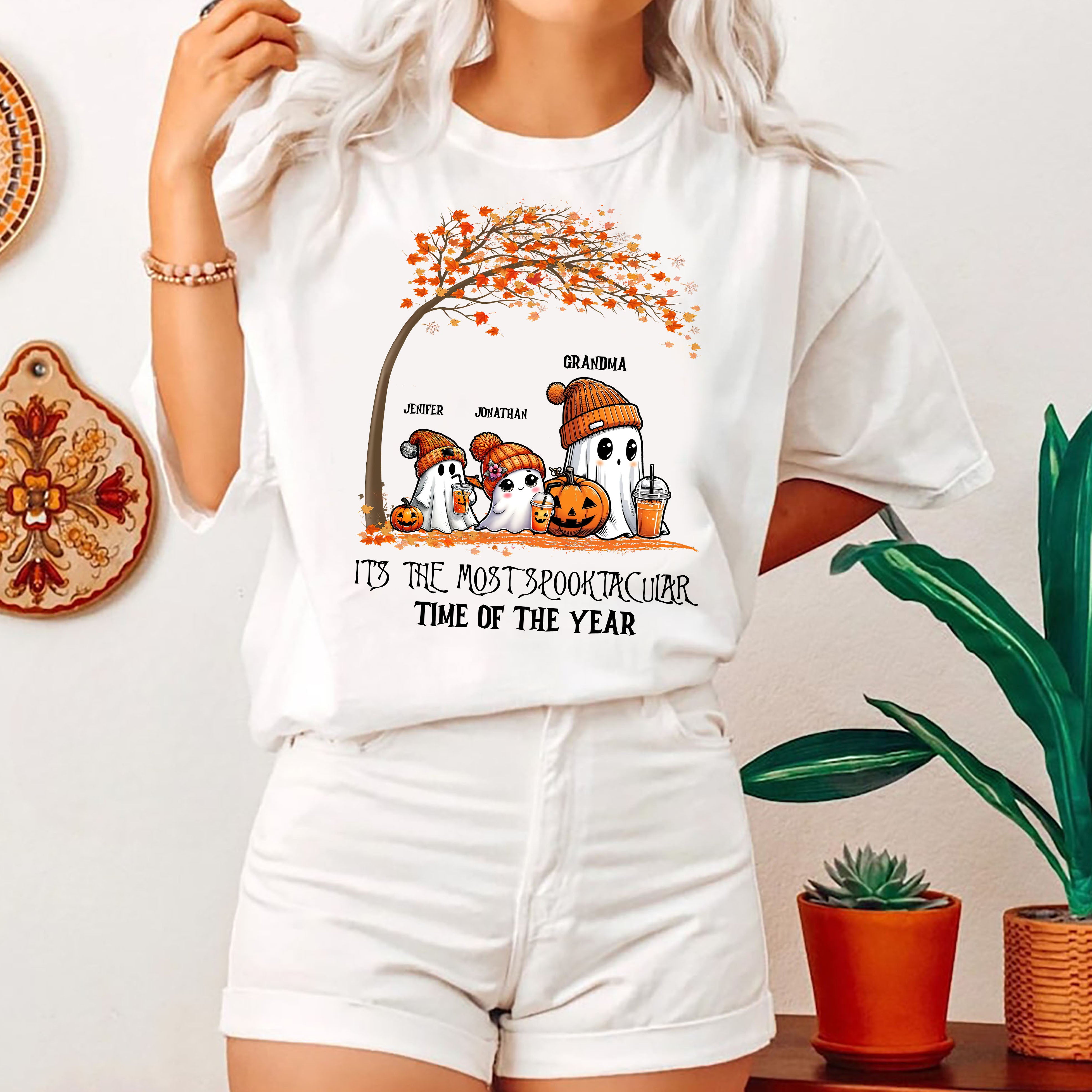 Personalized Gift For Grandma - Grandma Spooky Ghost - Custom Name Shirt