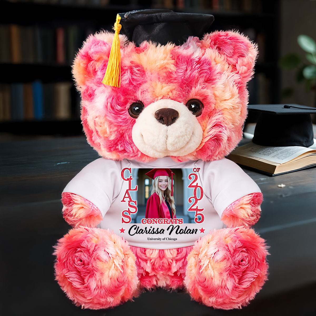 Class Of 2025 Personalized Custom Graduation Teddy Bear Plush - Graduate Bear With Cap