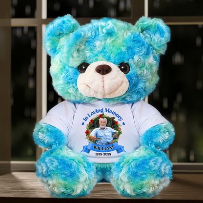In Loving Memory - Personalized Memorial Bear Plush - Custom Name and Photo Teddy Bear