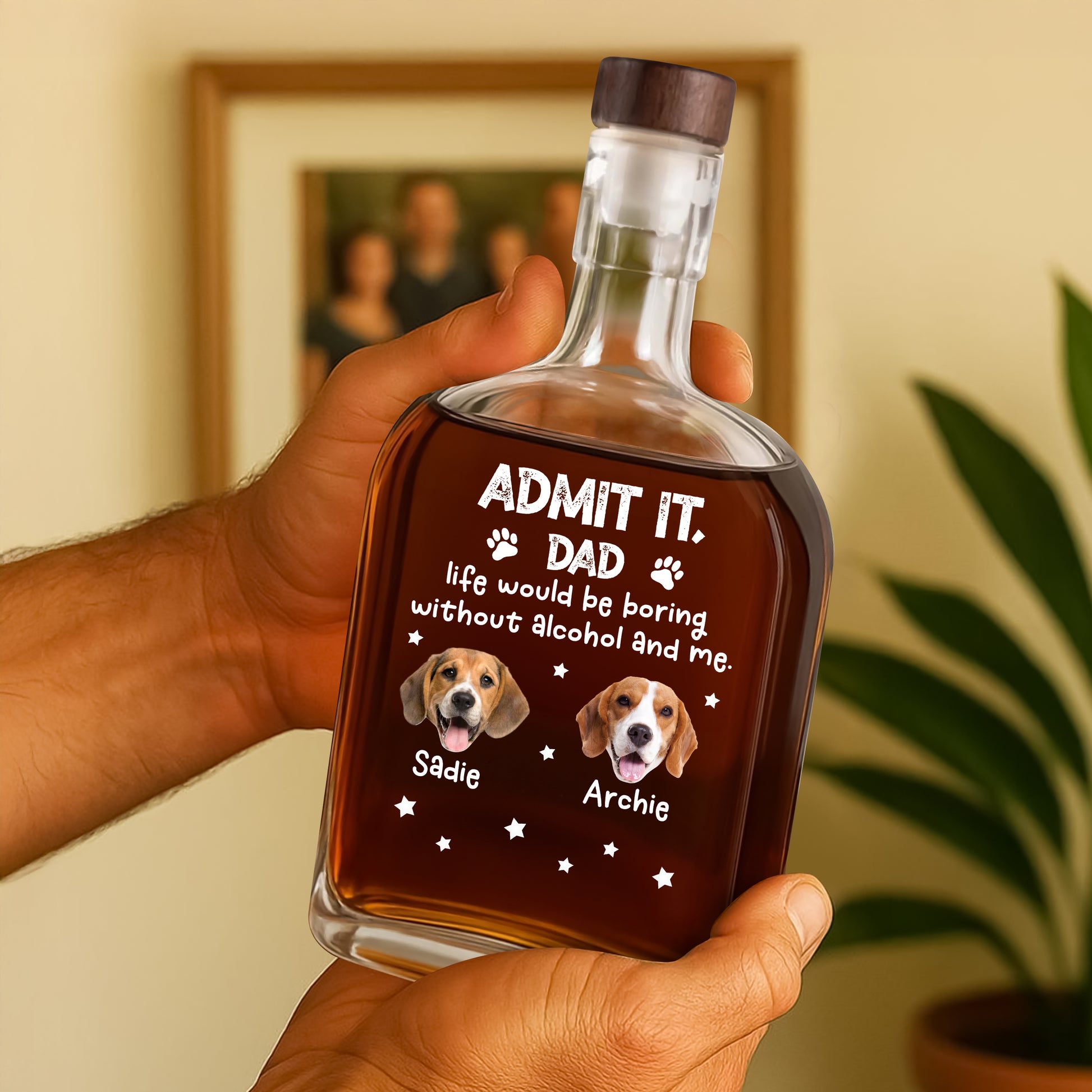 Custom Face and Photo Father Gift - Personalized Leather Tumbler