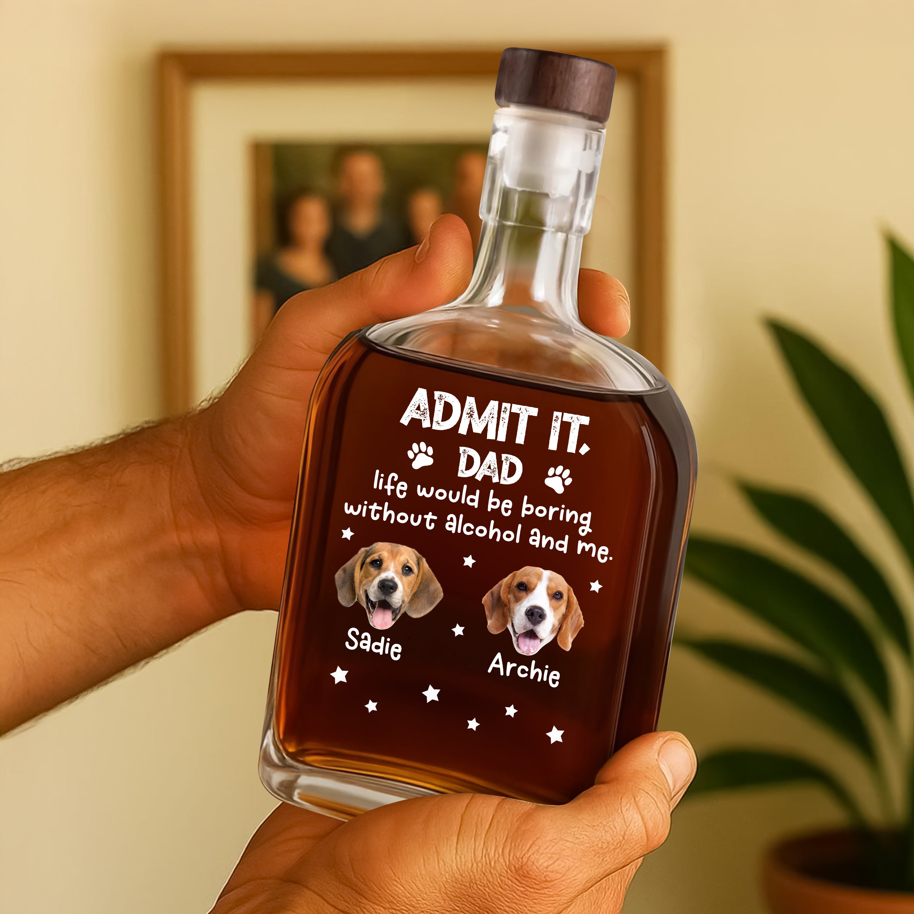 Custom Face and Photo Father Gift - Personalized Leather Tumbler