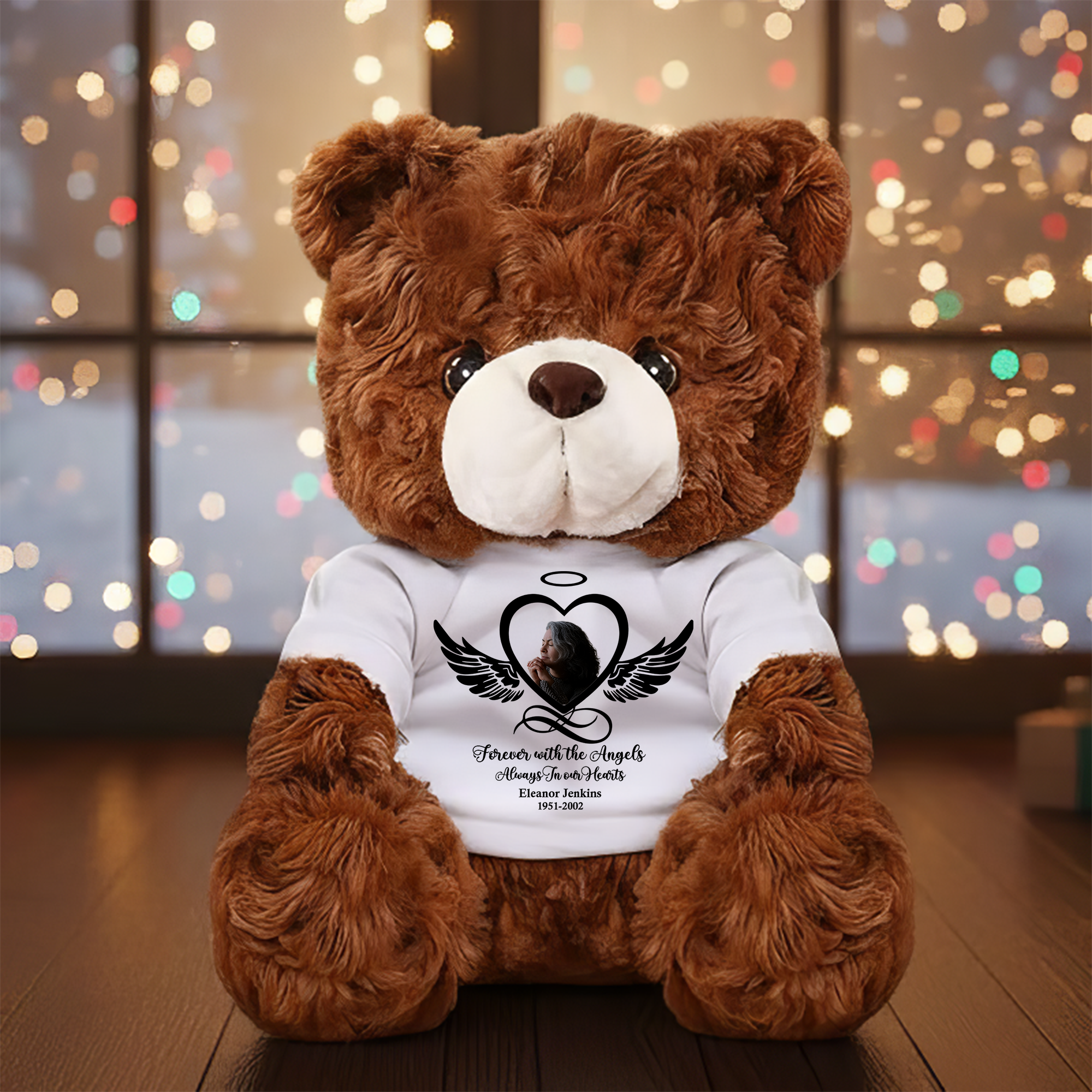 Until We Meet Again - Personalized Memorial Bear Plush - Custom Name and Photo Teddy Bear