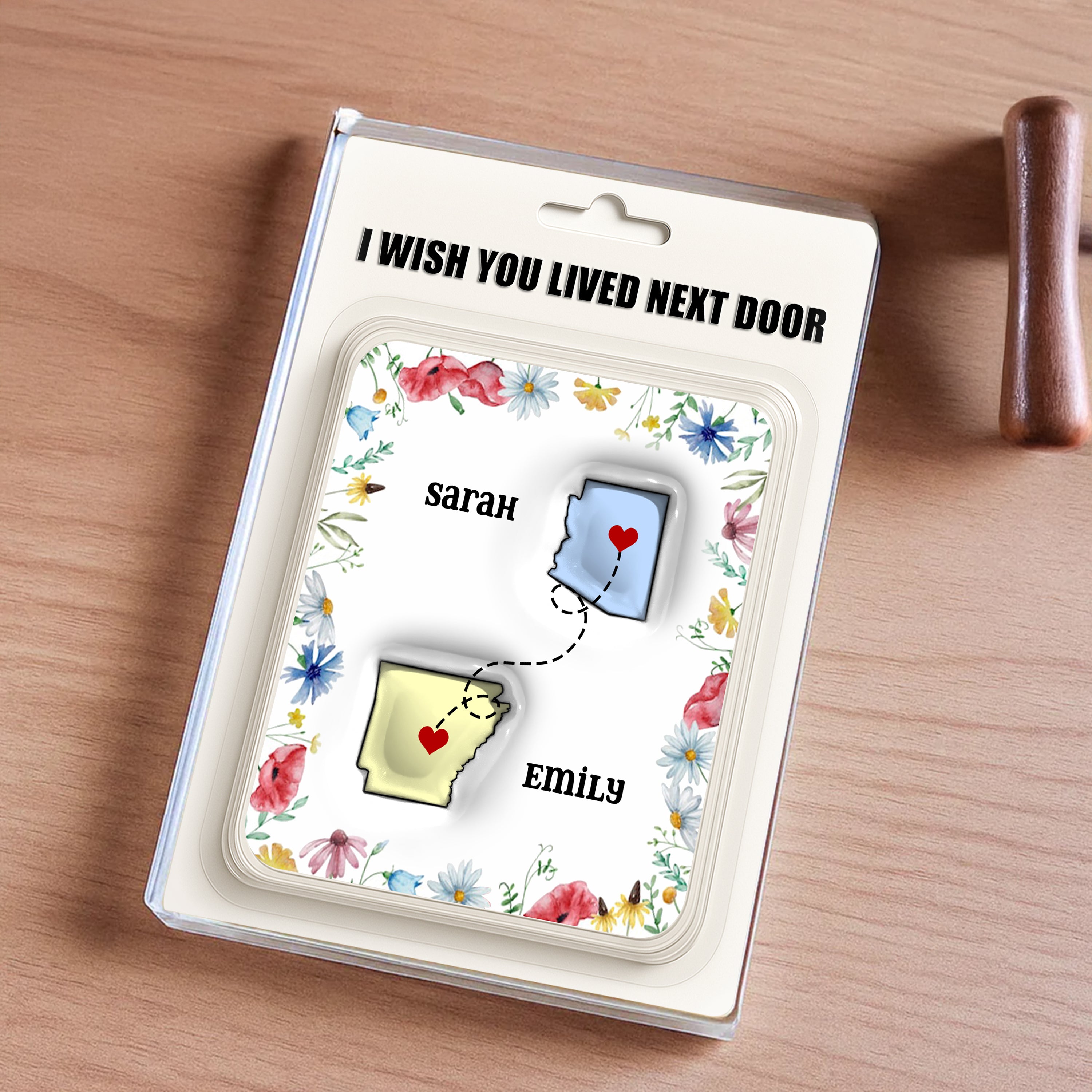 I Wish You Lived Next Door - Personalized Name Gift - Custom Shape Acrylic Block Plaque