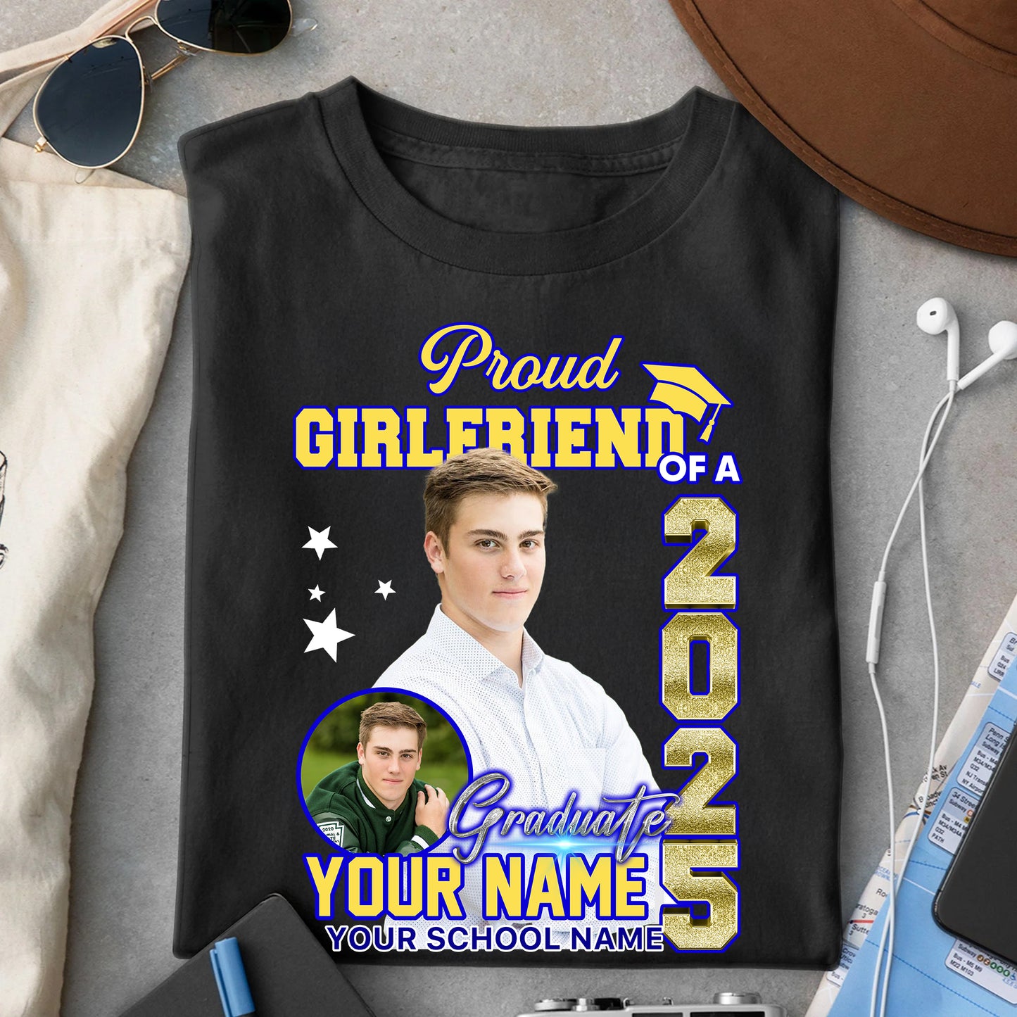 Proud Family Class Of 2025 Custom Graduation Shirt Upload Photo T-shirt, Personalized Graduation T-shirt, Graduation Gift