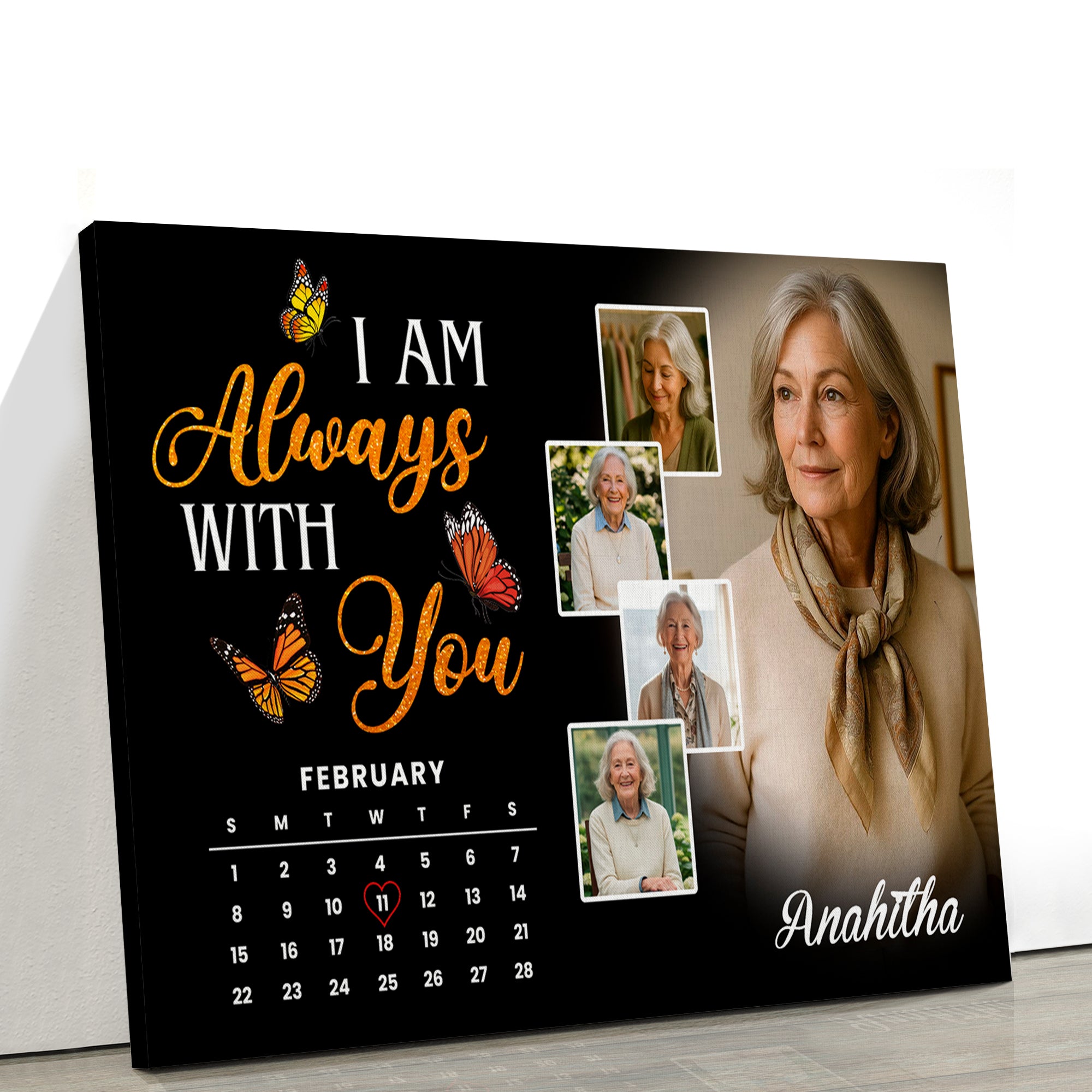 I Am Always With You - Custom Name and Photo - Canvas Sign - Sympathy Gift