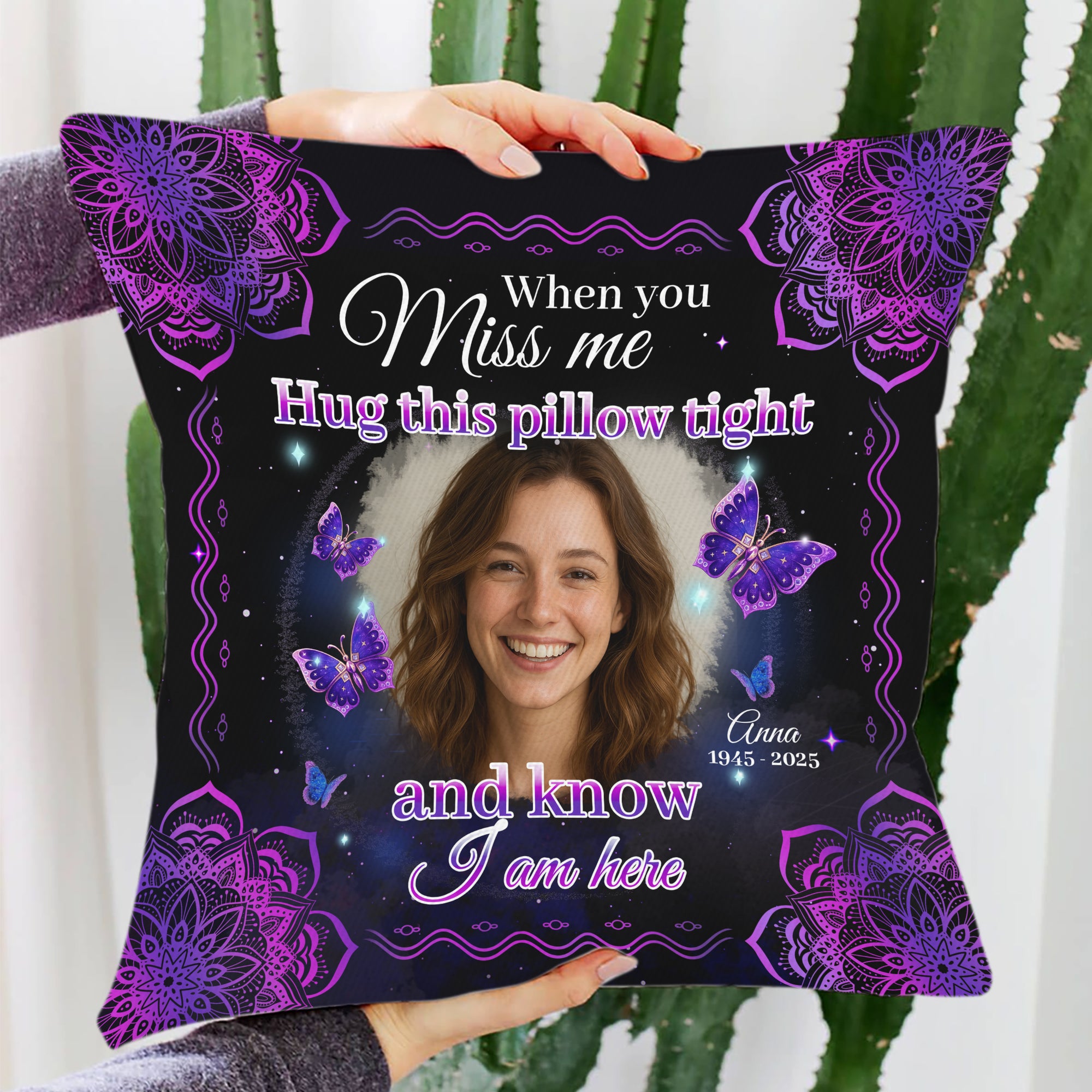 I Will Carry You With Me - Custom Name and Photo - Personalized Pet Memorial Pillow