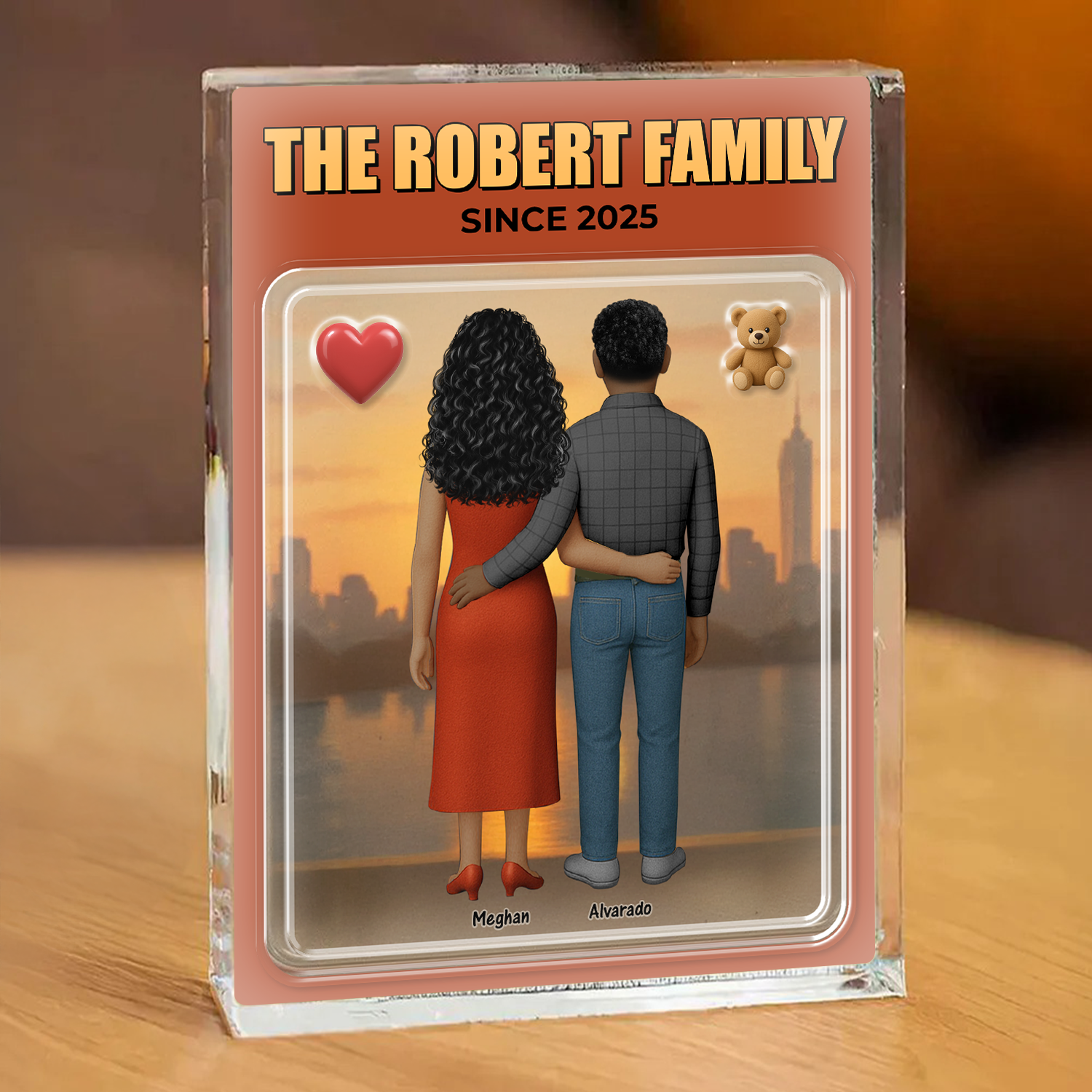 Our Family  Figures Realistic Figures Style - Custom Figure Personalized Acrylic Block Plaque