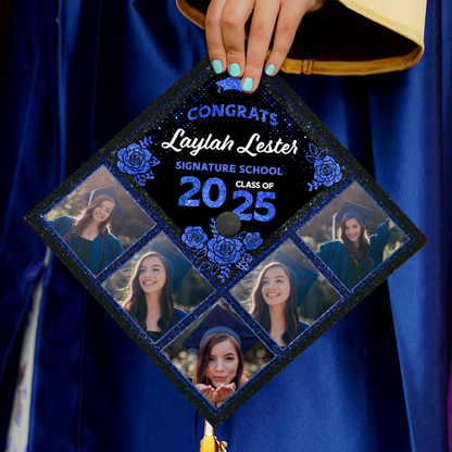 Personalized Class of 2025 Photo Graduation Cap Topper – Custom Grad Cap Decoration, Unique Graduation Keepsake