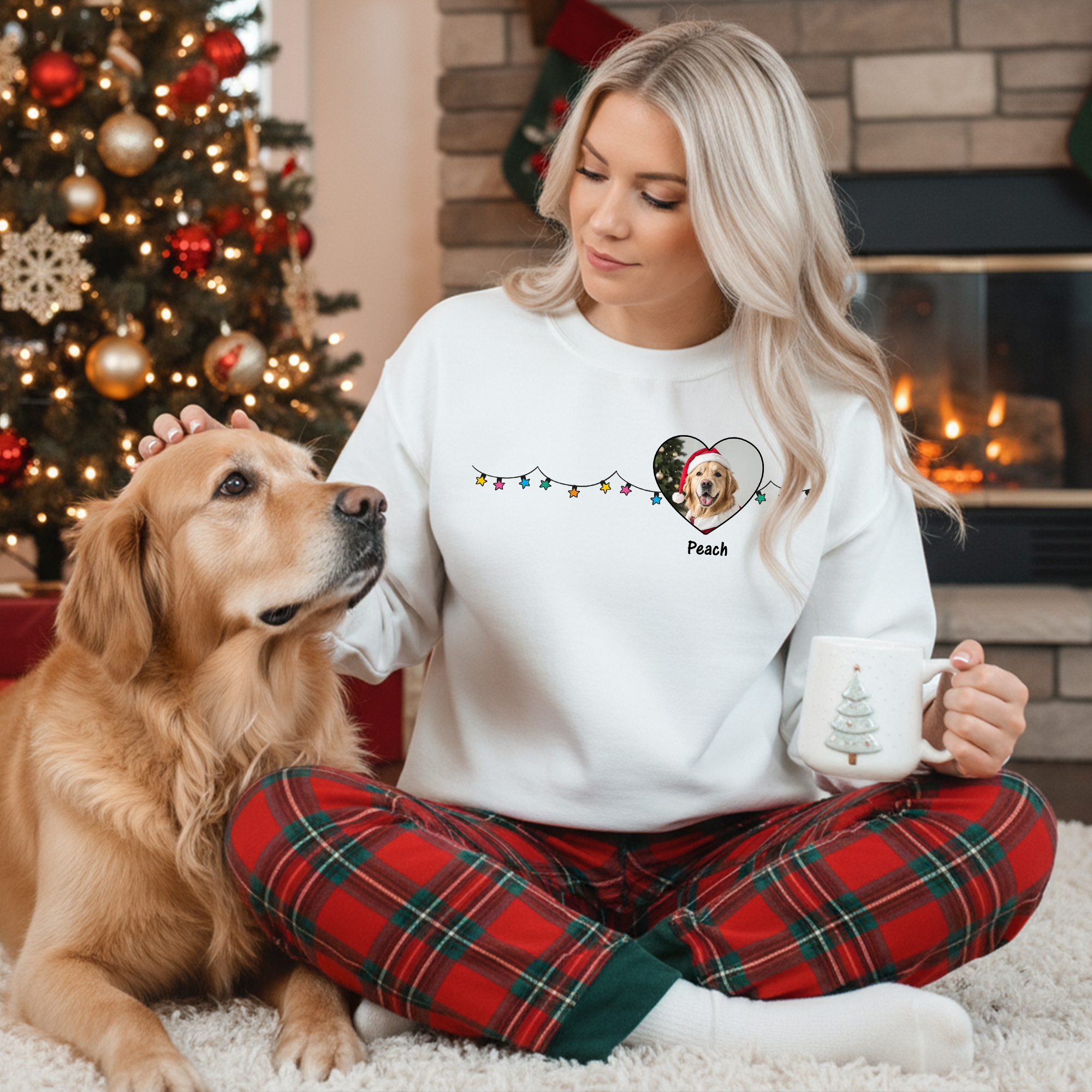 My Heartbeat - Custom Photo - Personalized Christmas Sweatshirt - Christmas Gift