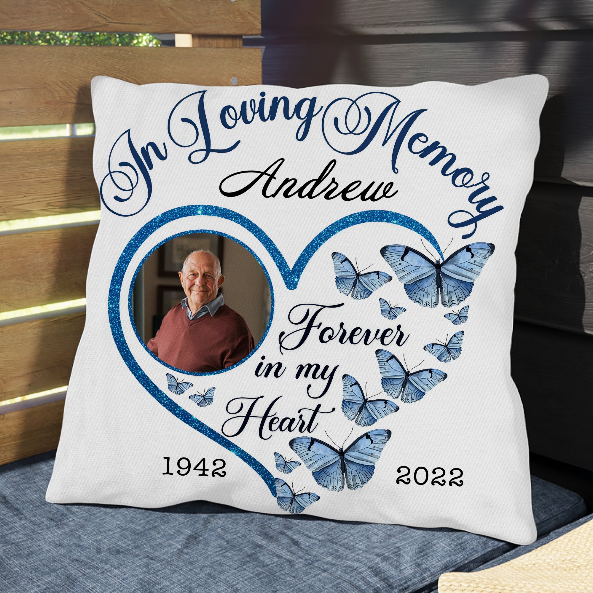 Custom Name and Photo - In Loving Memory - Personalized Pillow - Sympathy Gift