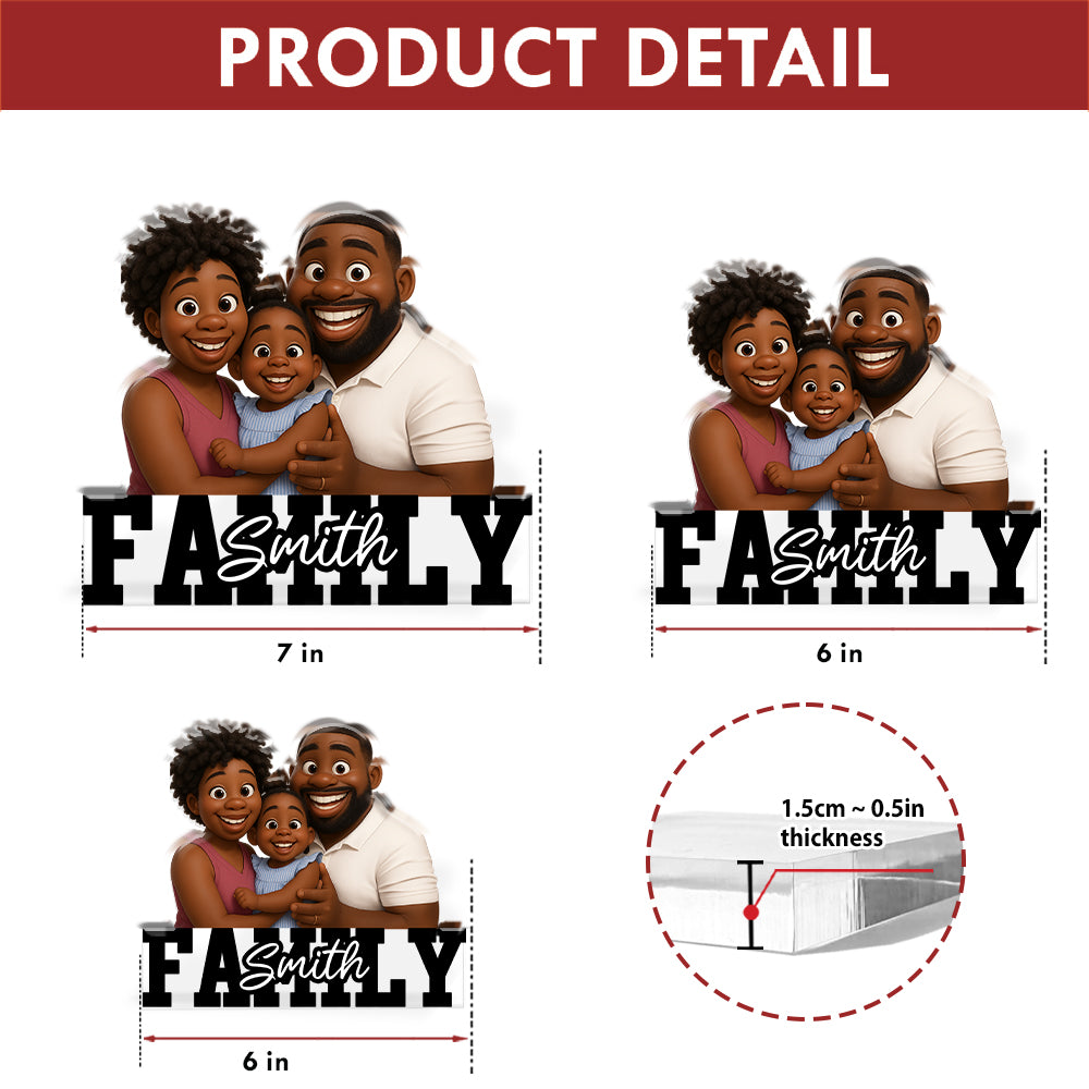Custom Photo and Family Name - Personalized Family Gift - Custom Shape Acrylic Block Plaque