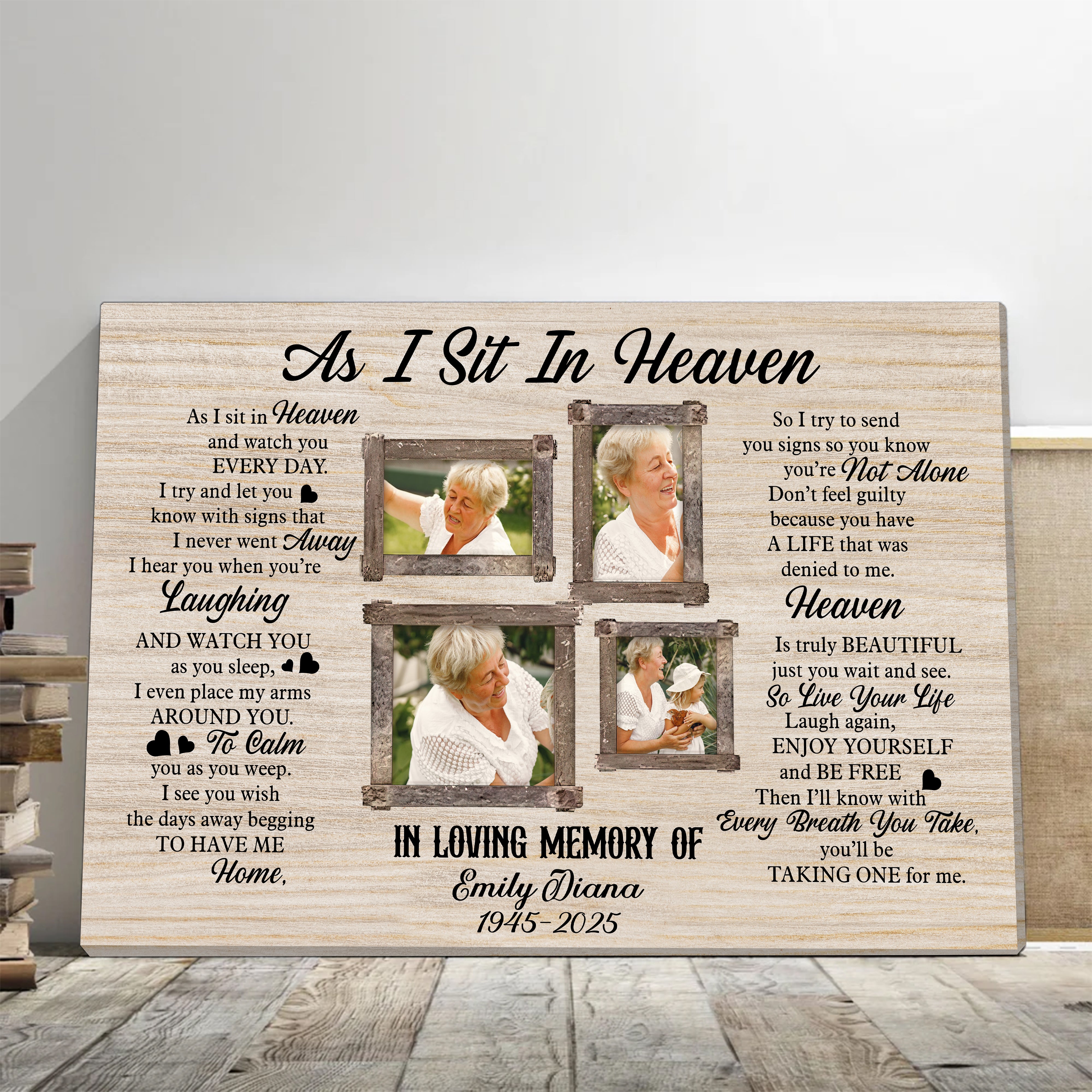 As I Sit In Heaven - Custom Name and Photo - Personalized Canvas Print - Family Decor