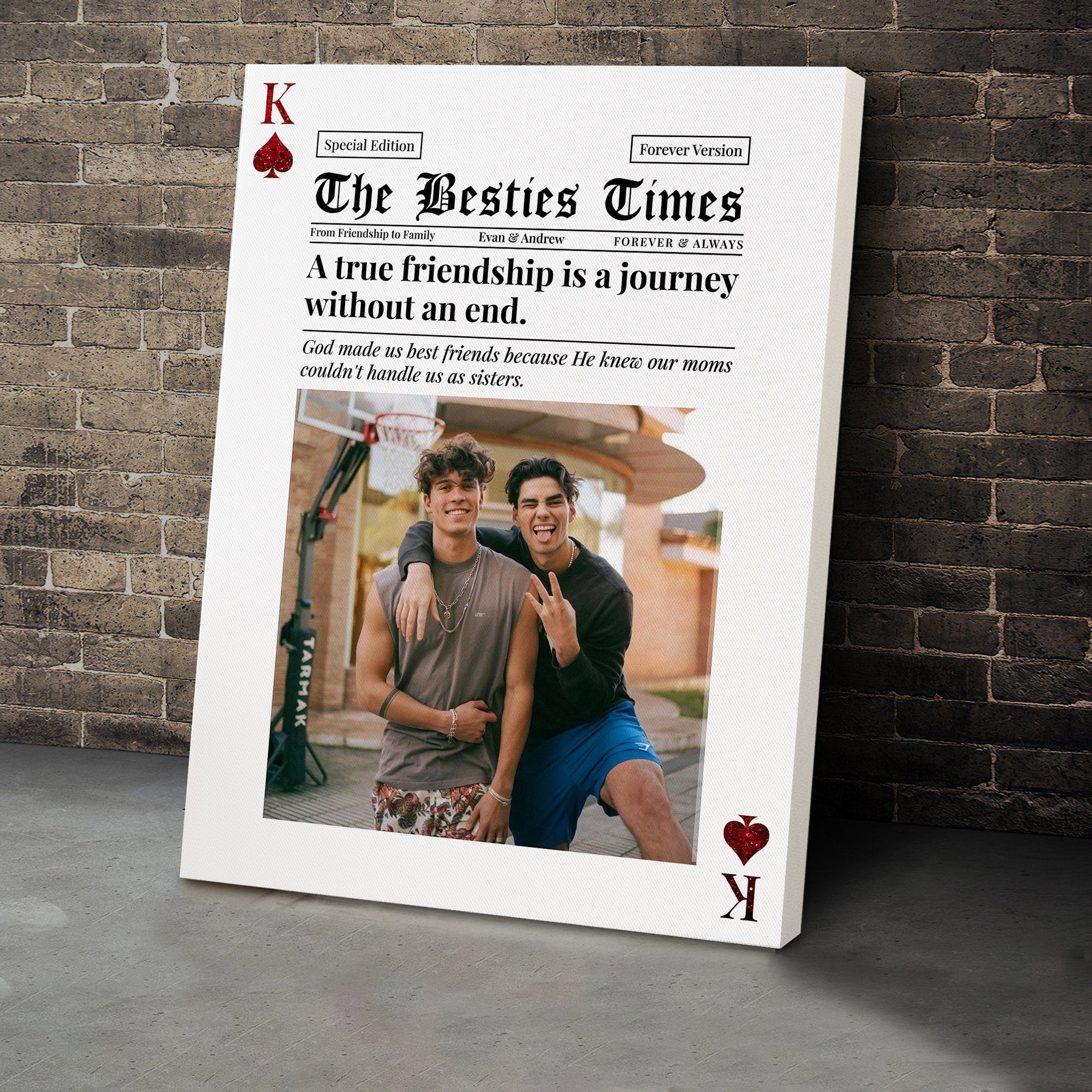 The Bestie Times - Custom Photo - Canvas Sign - Bestie Gift