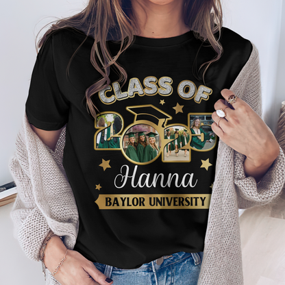 Personalized Class Of 2025 Custom Graduation Shirt Upload Photo T-shirt, Graduation Gift