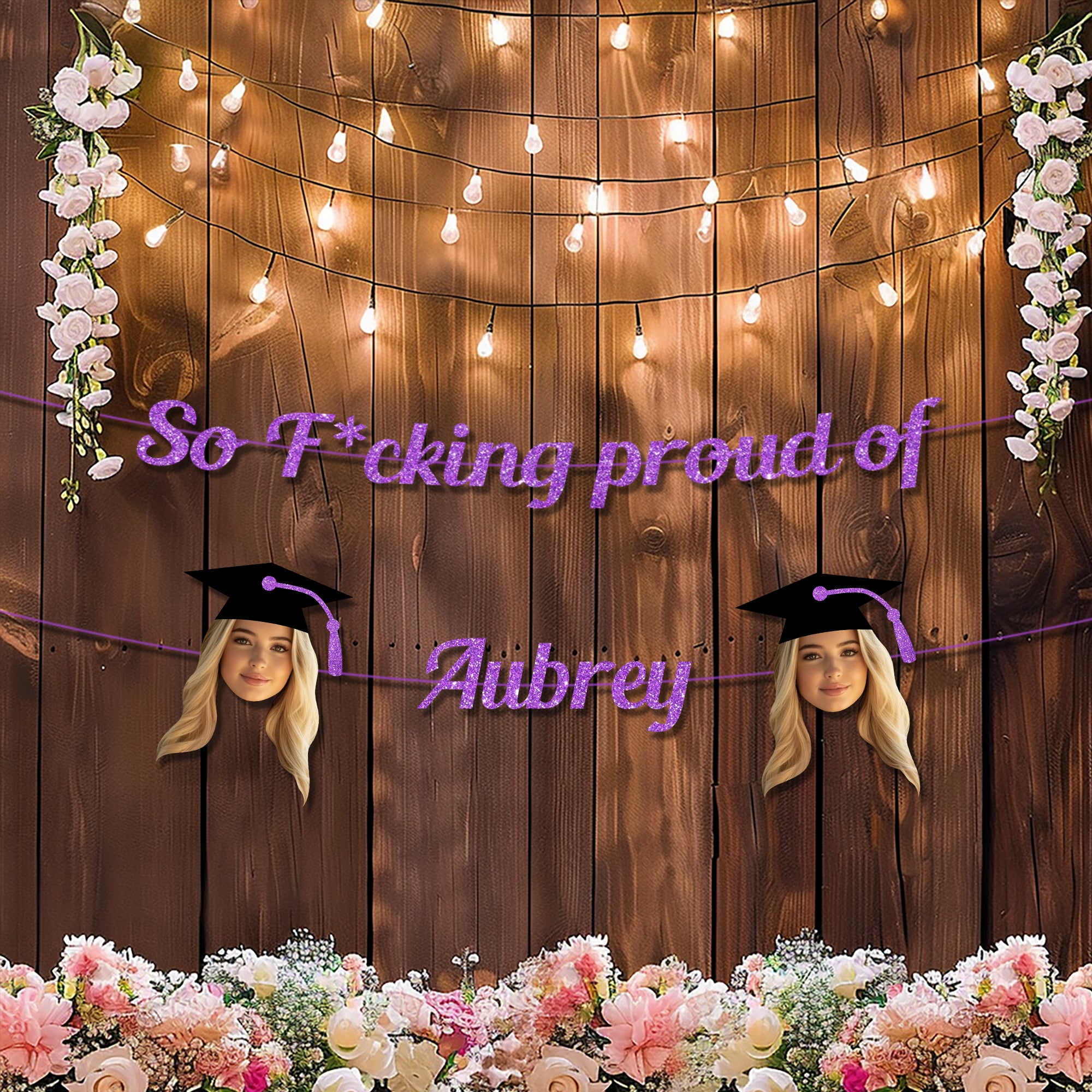 So F*cking Proud Of Graduation Party Decor – Personalized Alphabet Letters Bunting