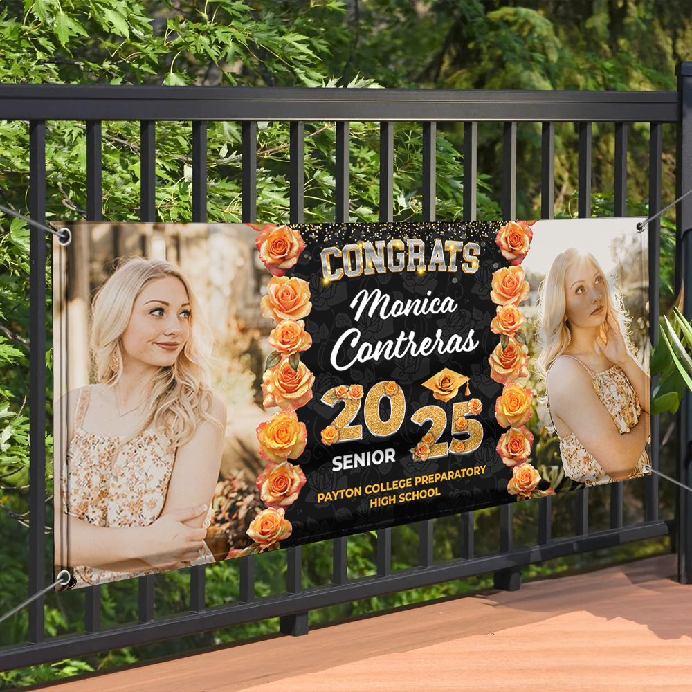 Congrats Graduate Class Of 2025 Custom Name & School Name - Graduation Decor Gift