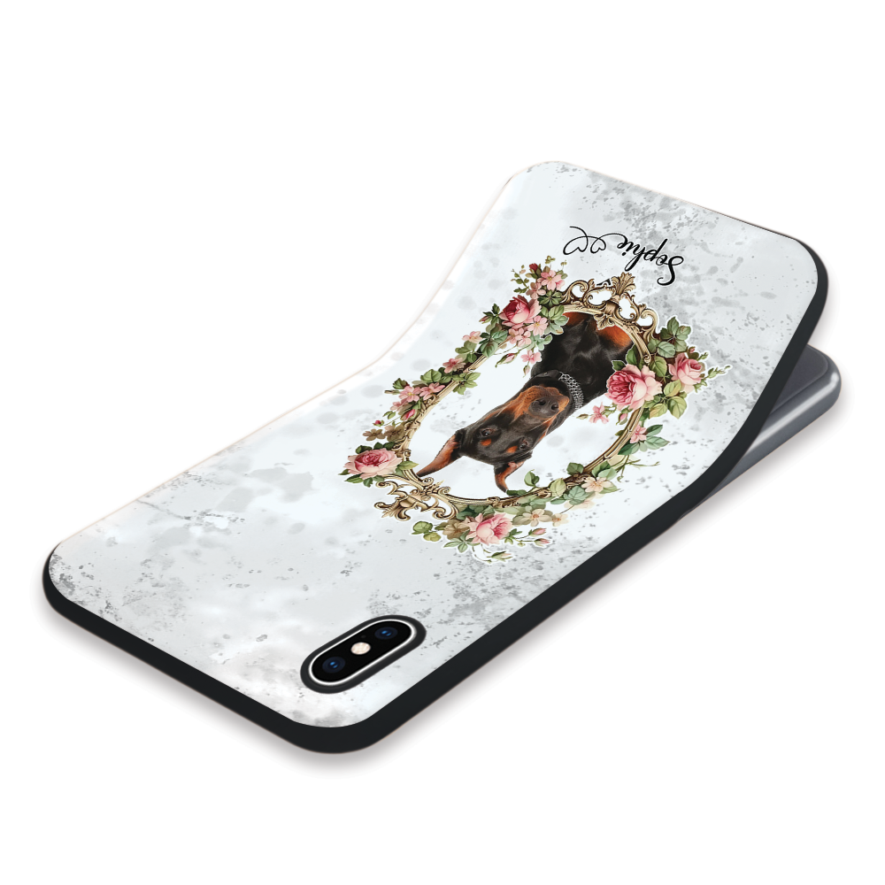 Custom Name and Photo - Personalized Black Silicone Phone Case - Stylish Cute Gift for Pet Lovers