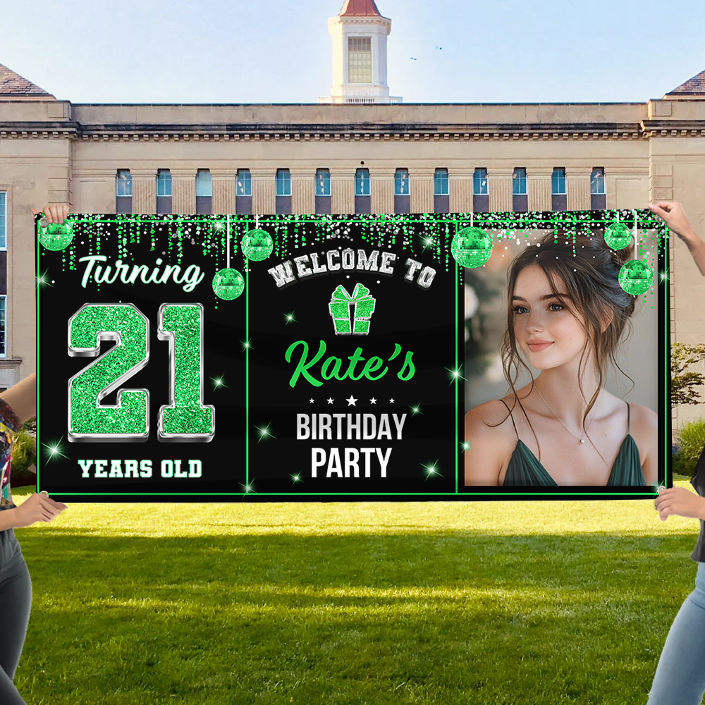 Personalized Birthday Party Banner – Custom Name and Photo Birthday Party Sign