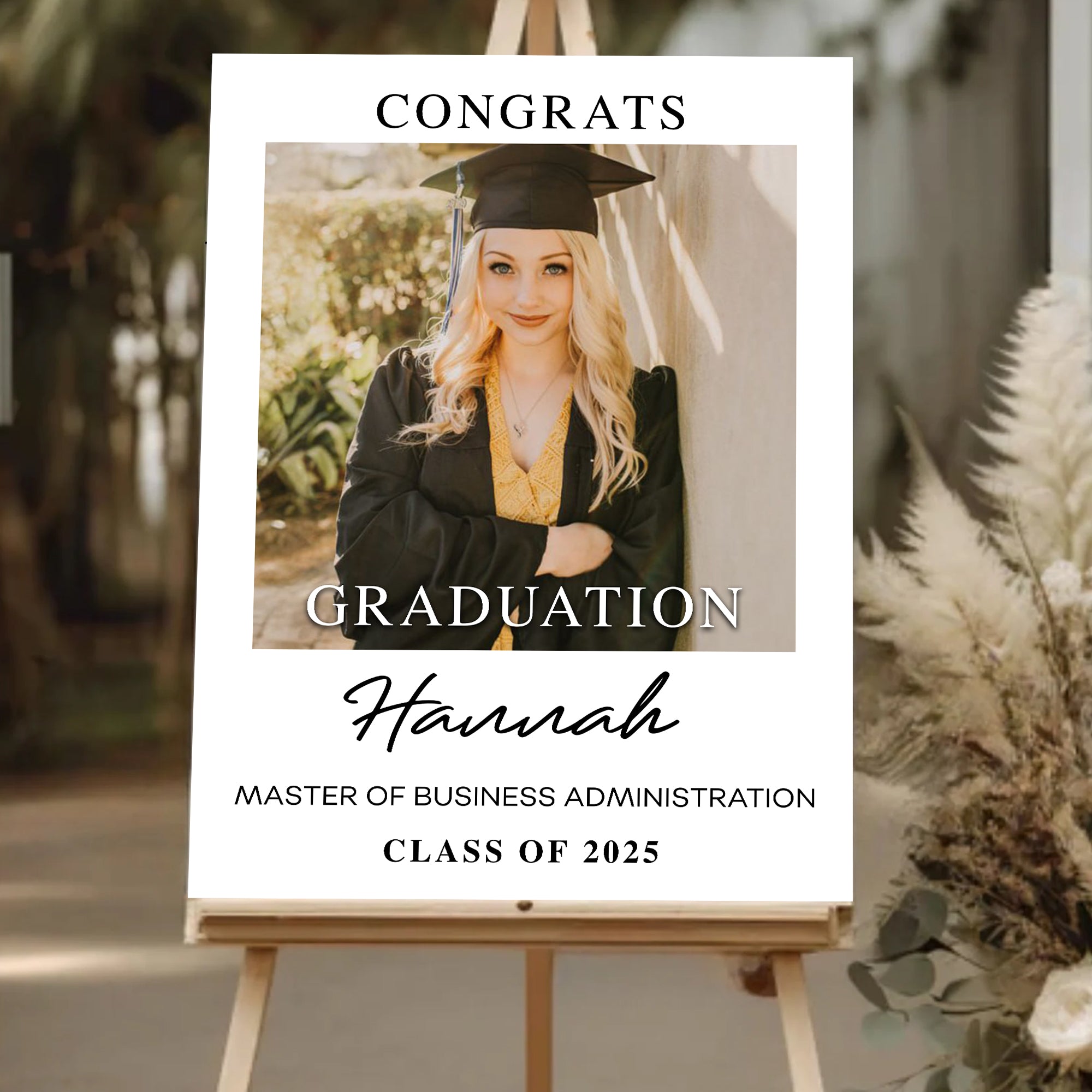 Personalized Graduation Party Welcome Sign - Class of 2025 | Custom Name & Photo