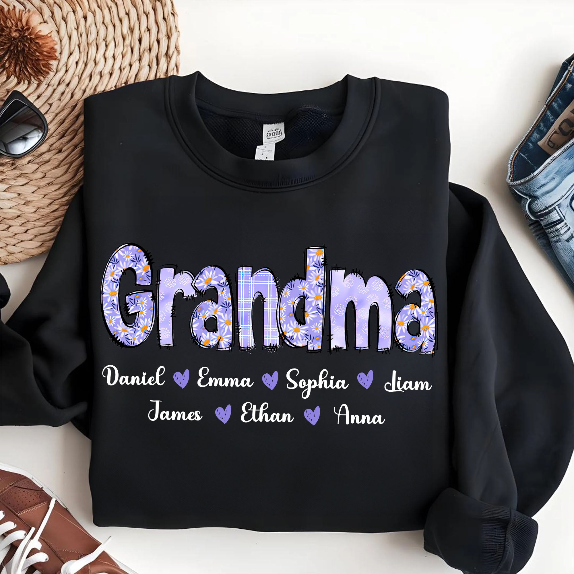 Custom Grandma Shirt With Names - Personalized Shirt Custom T-shirt - Mother Gift