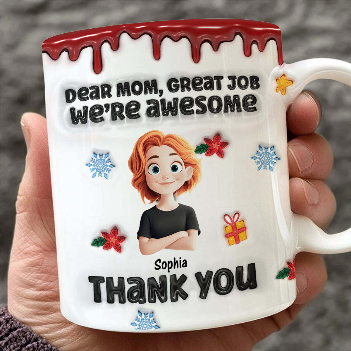 Custom Name Kids Mug - Dad Mom Family Gift - Personalized Custom Mug