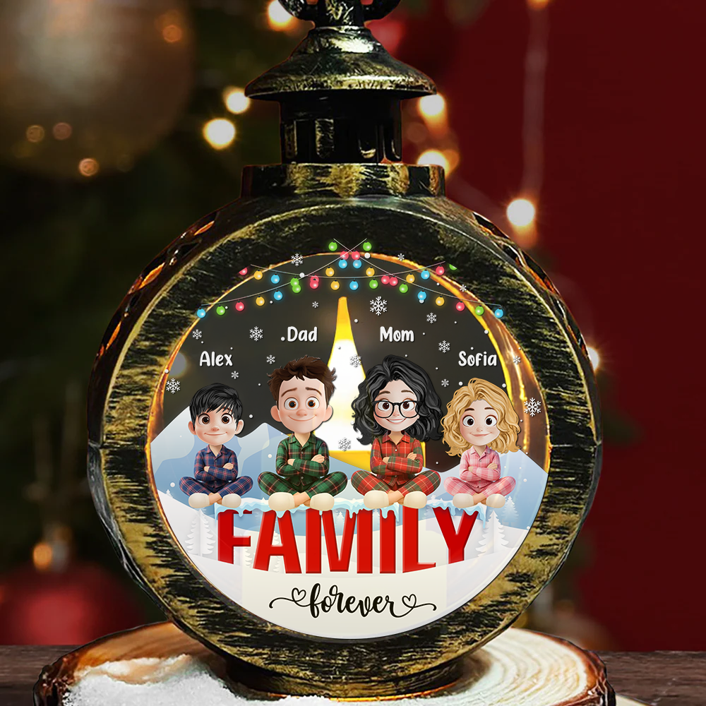 Family Forever - Custom Name and Appearance - Personalized Candlelight Lantern Ornament