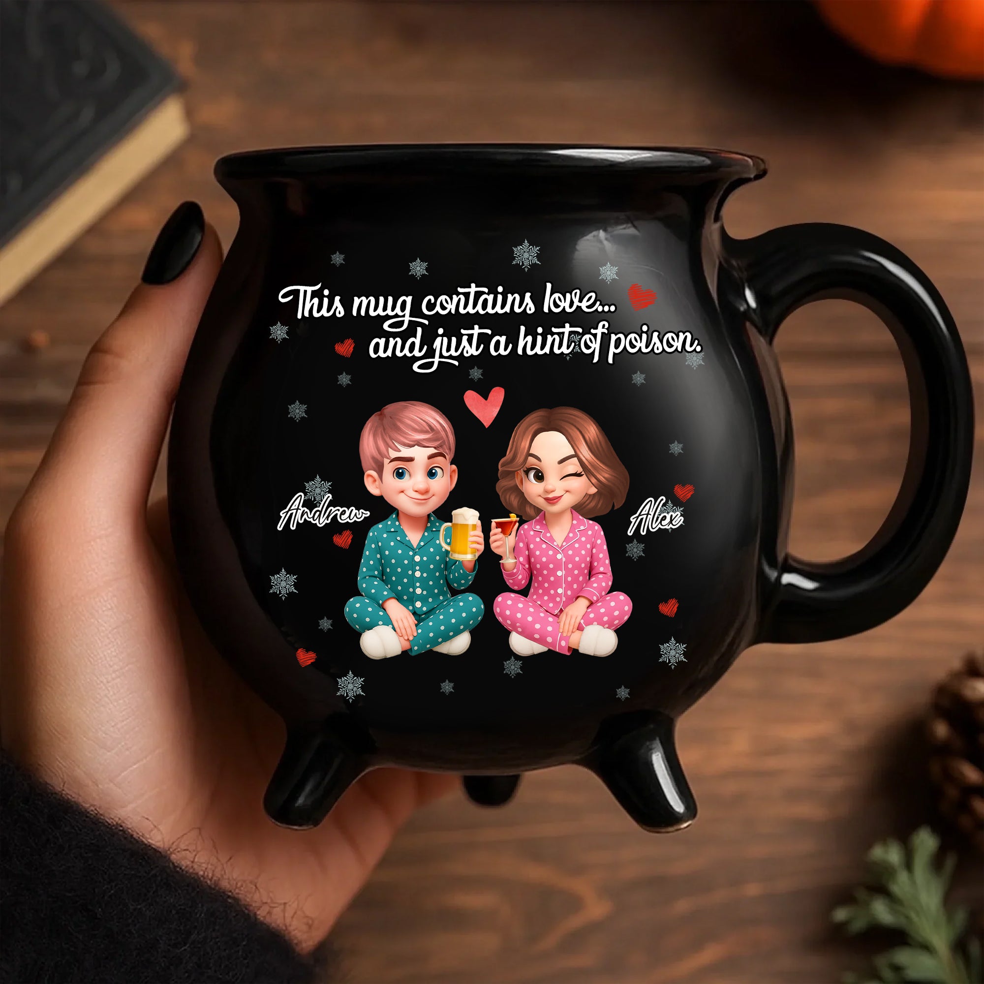Love and Poison - Personalized Ceramic Cauldron Coffee Mug - Couple Gift