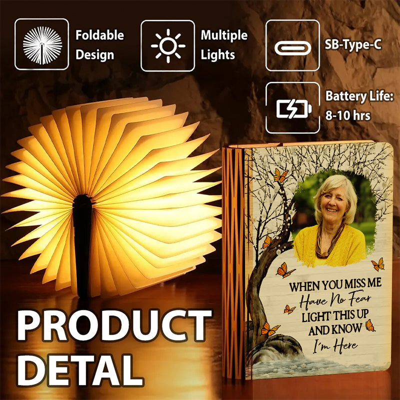 When You Miss Me Have No Fear Memorial - Personalized Book Lamp
