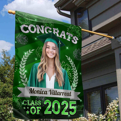 Personalized Class Of 2025 Flag, Custom Photo Congrats Grad Gift, Congrats Grad Gift, Graduation Decorations