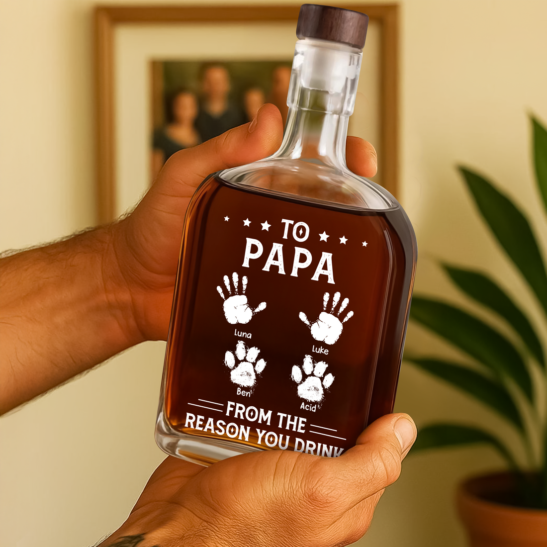 From The Reason You Drink - Family Personalized Custom Whiskey Bottle