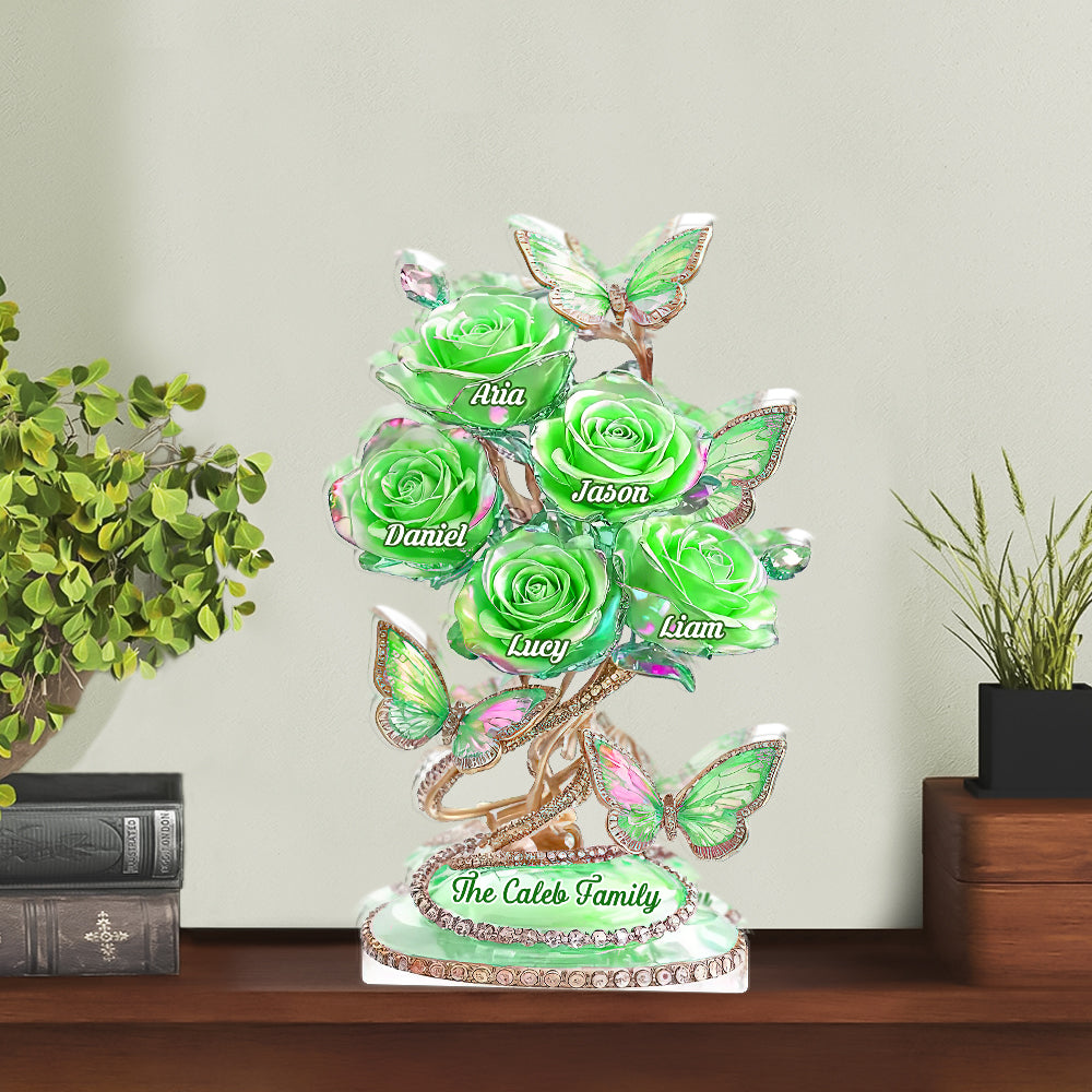 Our Family Flower - Personalized Custom Shaped Acrylic Plaque - Family Flower