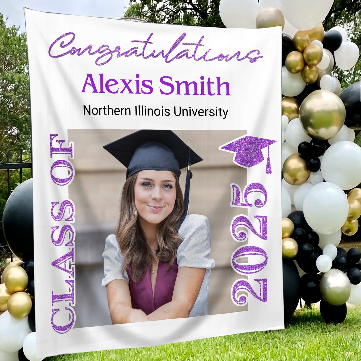 Class of 2025 Custom Graduation Party Backdrop, Personalized Congrats Grad School Color Backdrop, High School Graduation, College Grad Gift