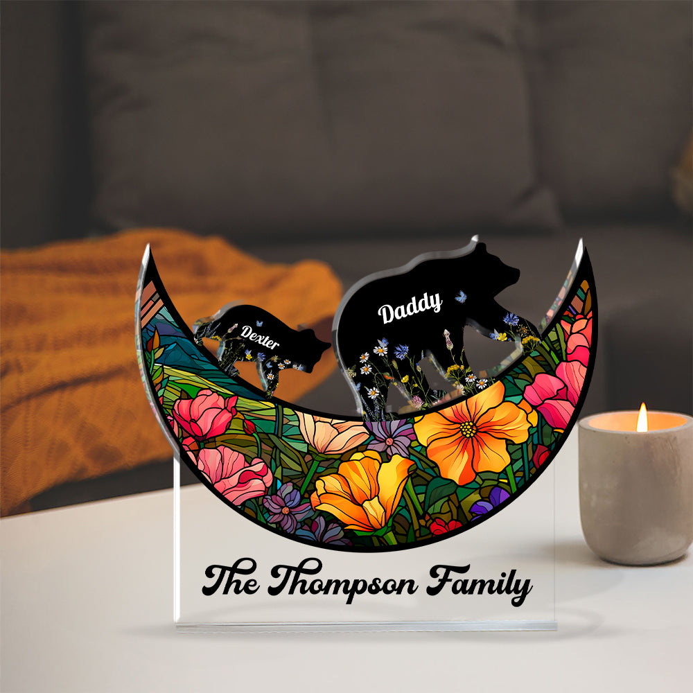 Family Bear - Personalized Custom Shaped Acrylic Plaque - Home Decor