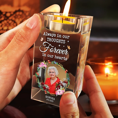 In Loving Memory  - Personalized Crystal Candle Holder
