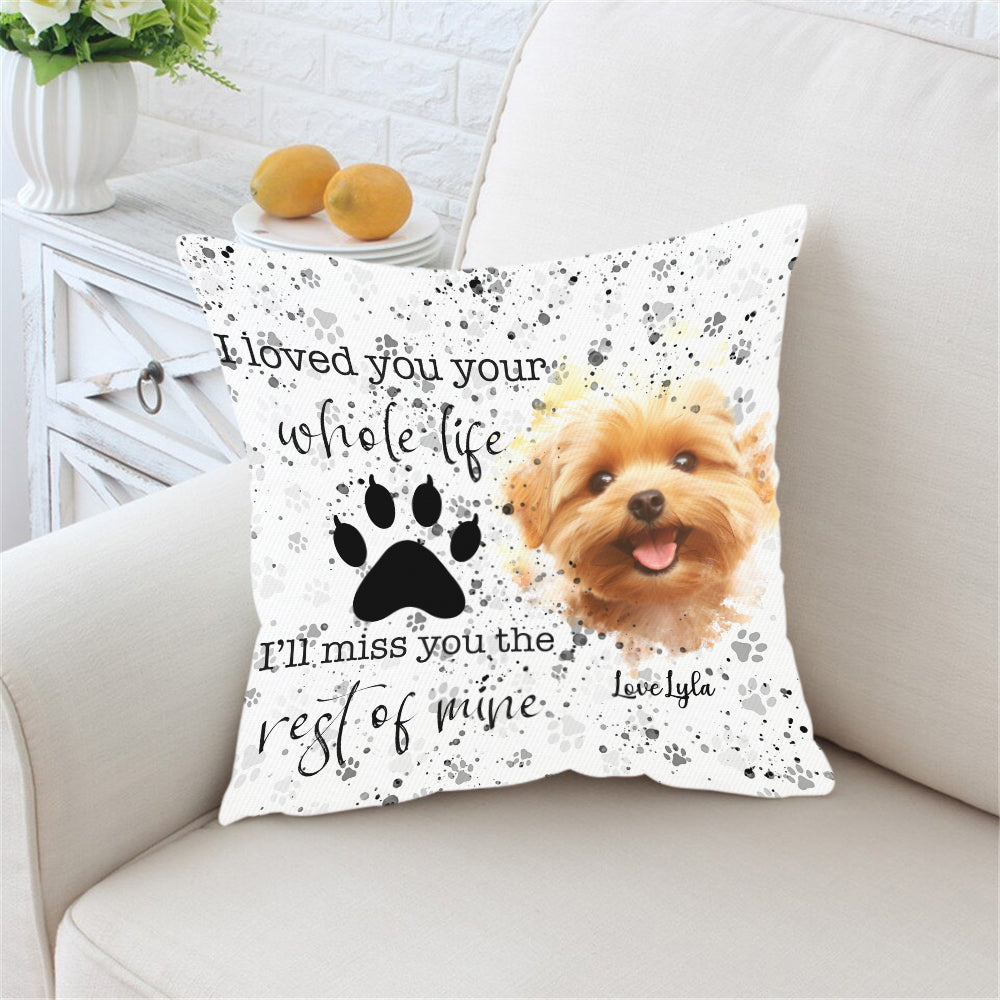Custom Name and Photo - Personalized Pillow - Pet Memorial - Sympathy Gift