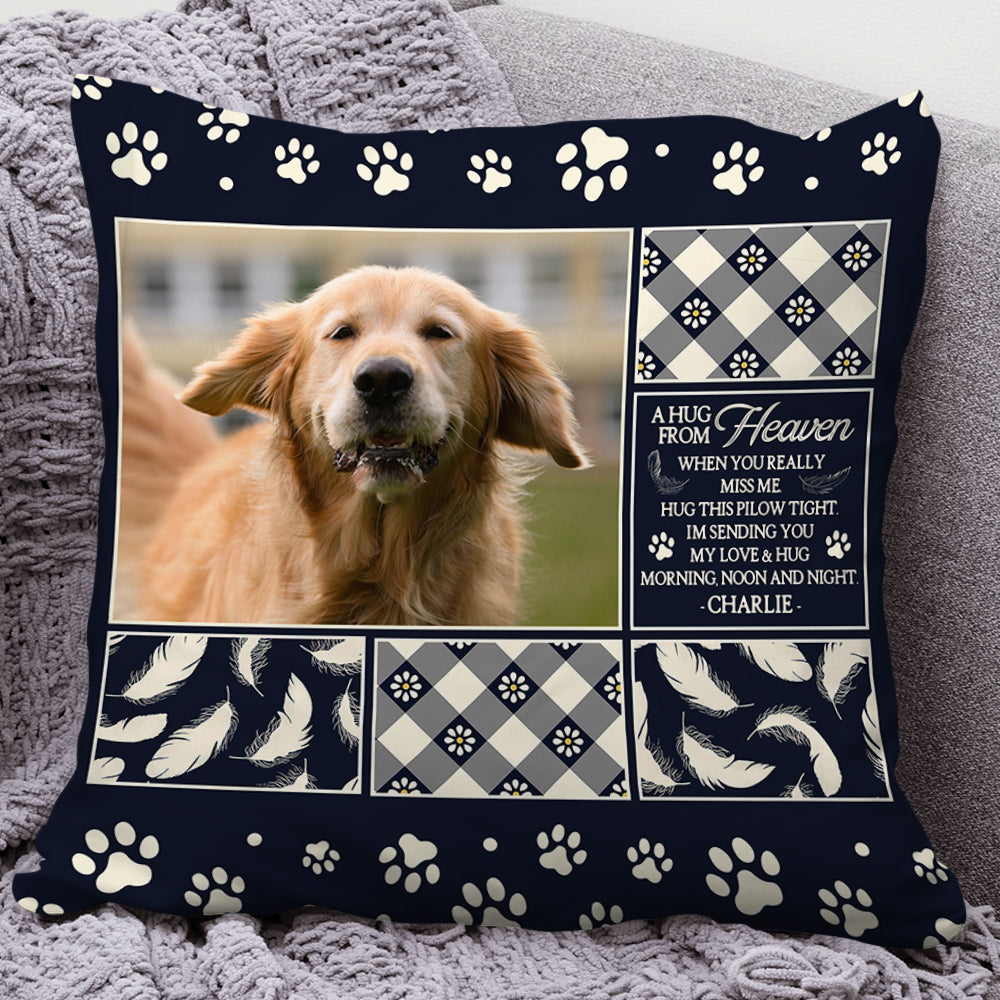 Pet Memorial - Custom Name and Photo Pillow - Personalized Custom Pillow