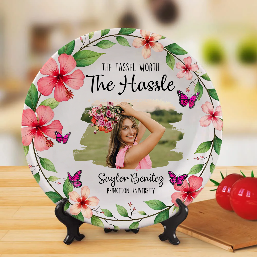 Personalized Graduation Ceramic Plate – Custom Name, School & Photo Gift