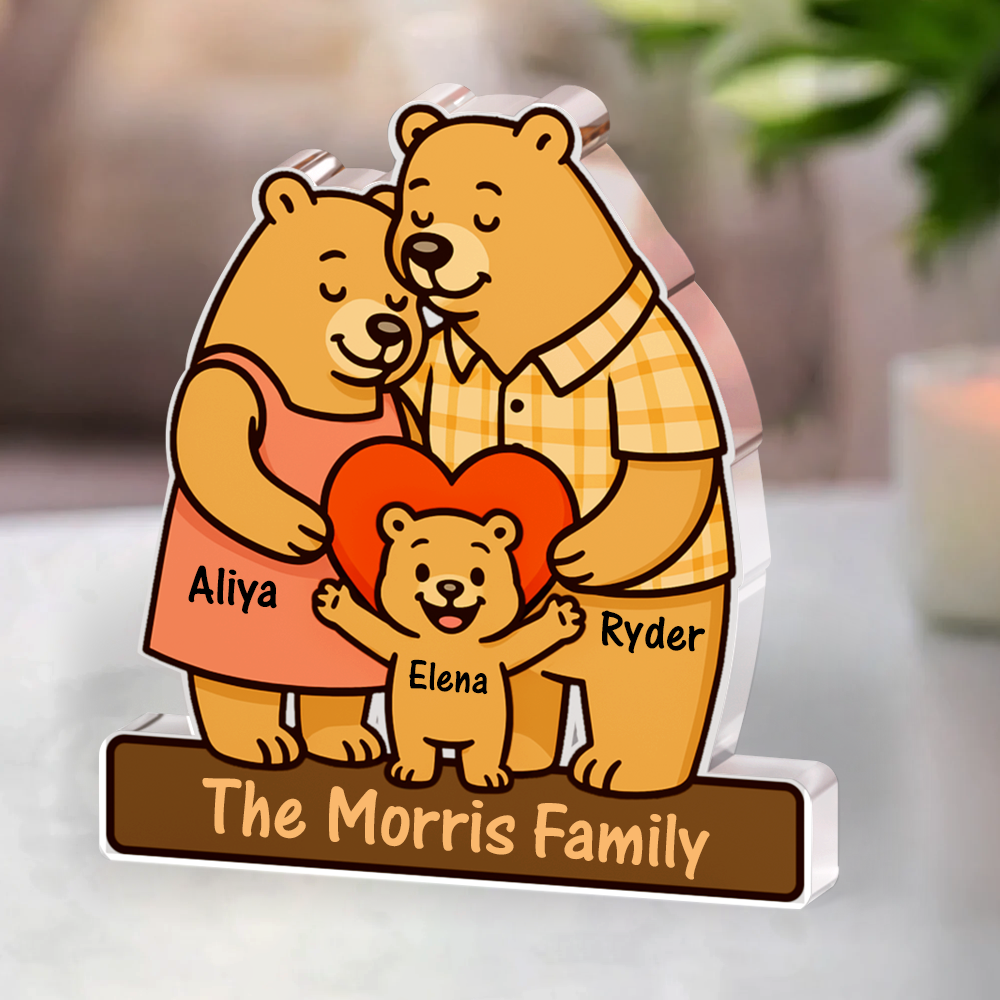 Love Bear Family - Personalized Custom Shaped Acrylic Plaque
