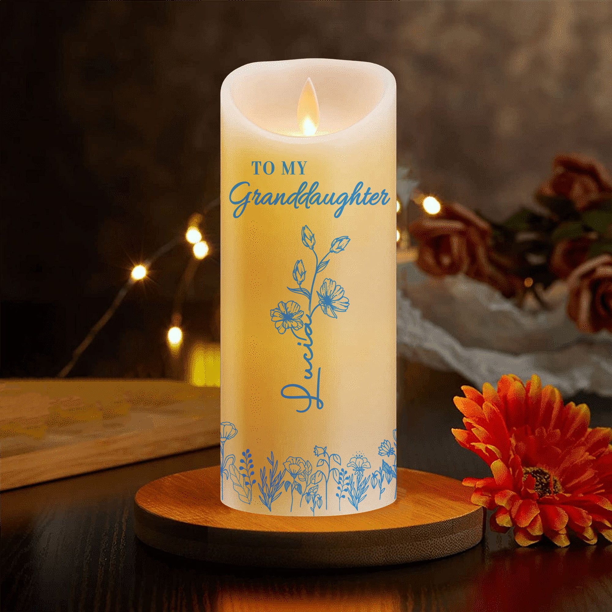 To My Granddaughter - Personalize LED Candle - Gift for Family