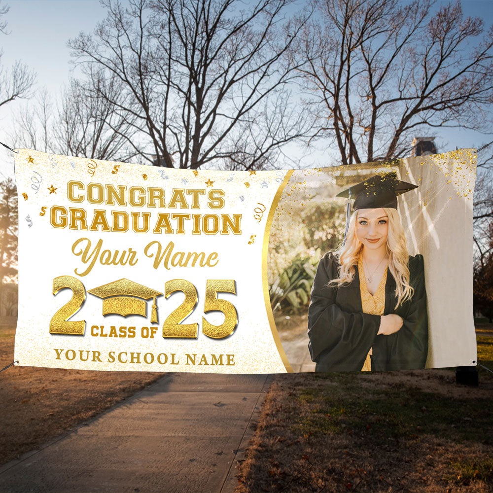 Personalized Graduation Banner, Custom Graduation Party Decoration, Class Of 2025 Gift